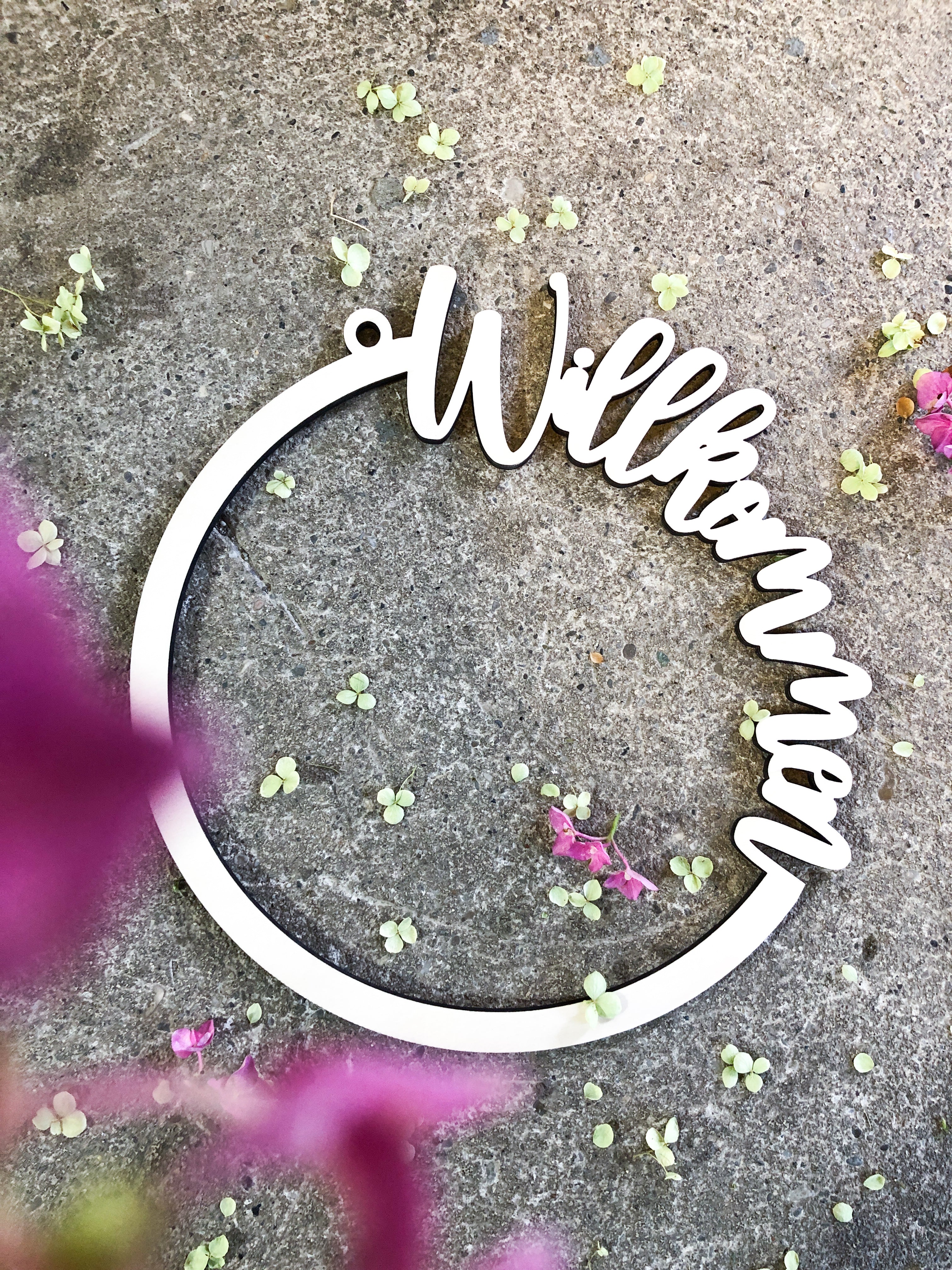 Holzkranz Willkommen