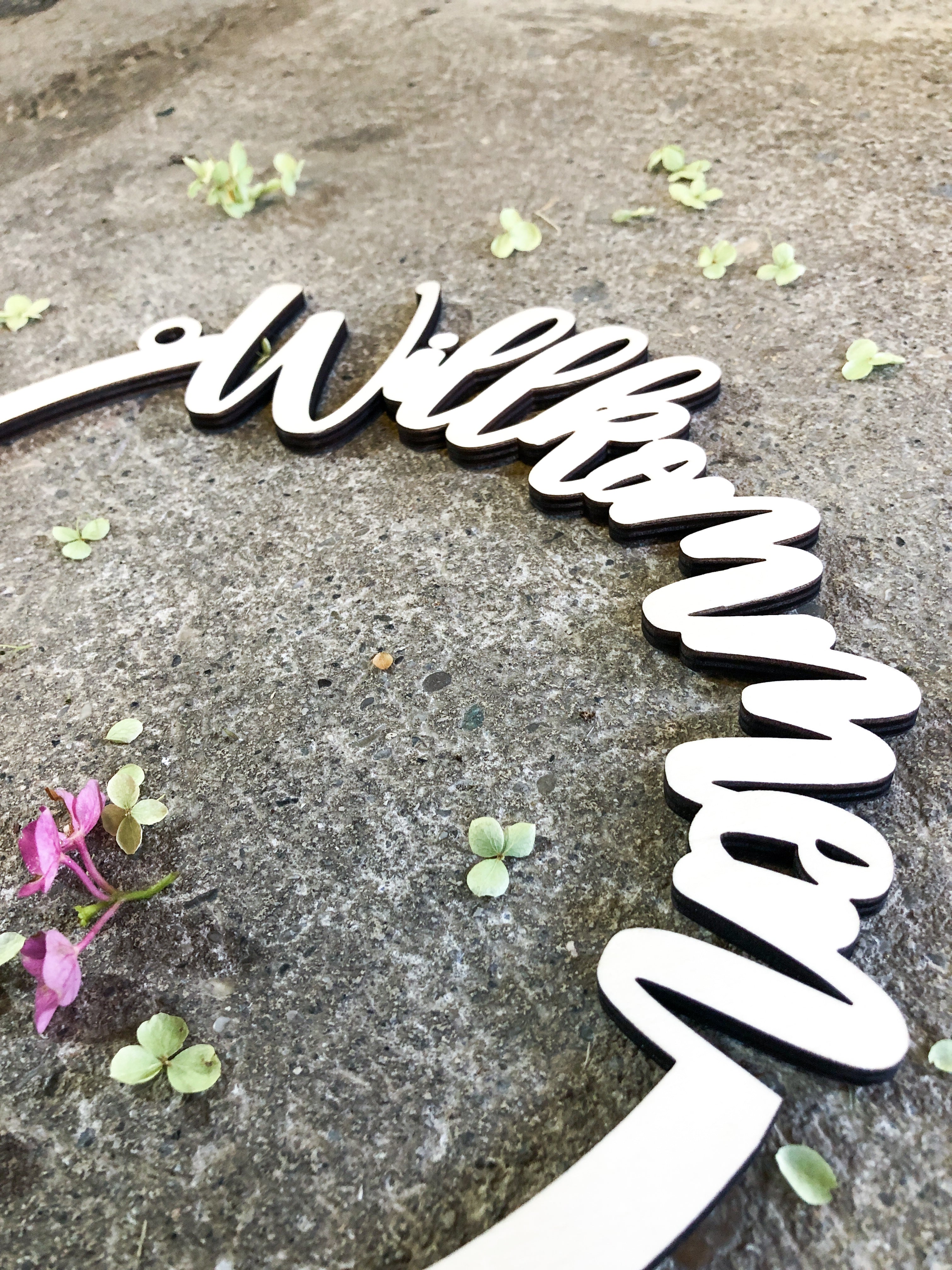 Holzkranz Willkommen