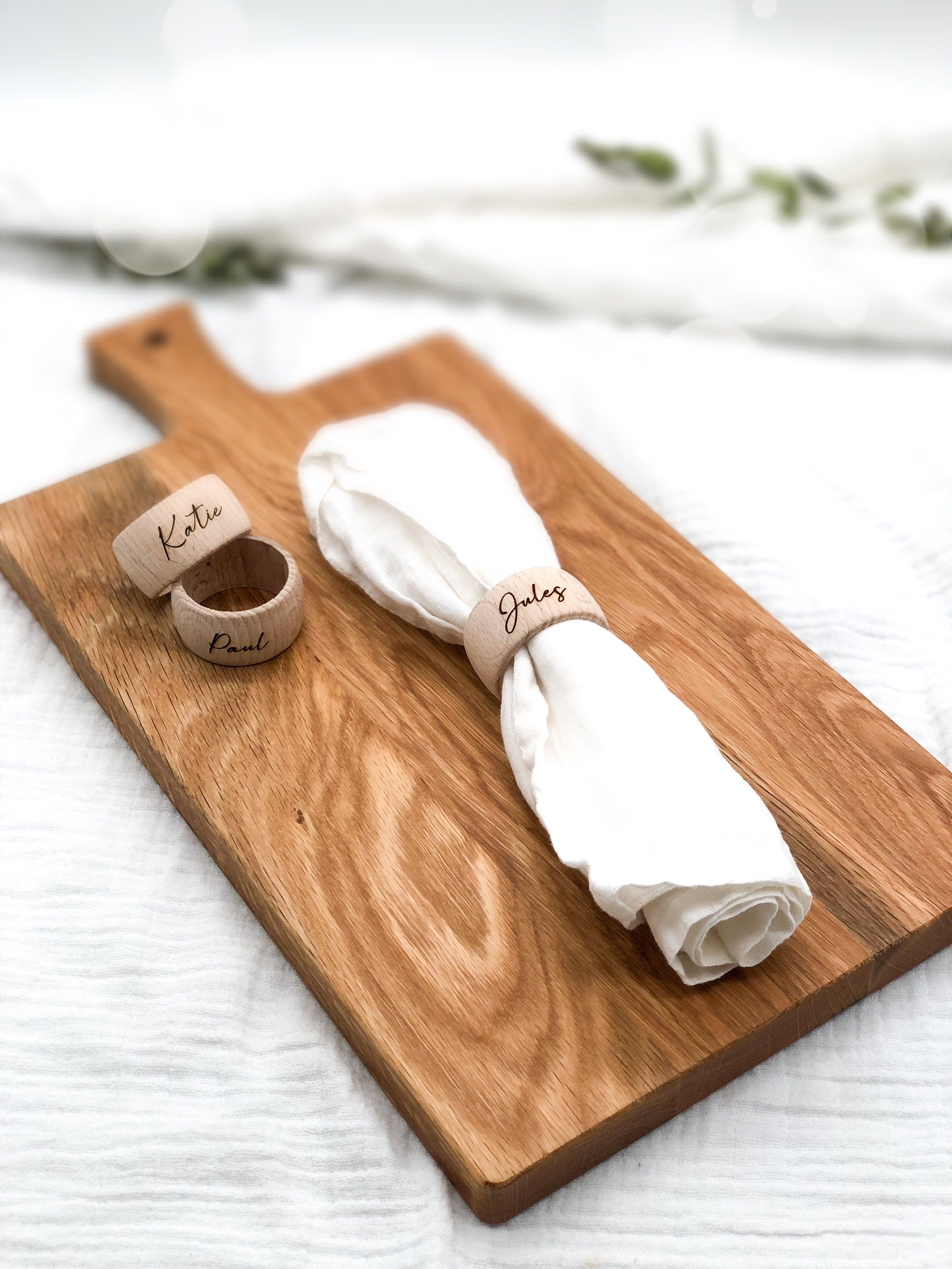 Personalized wooden napkin ring