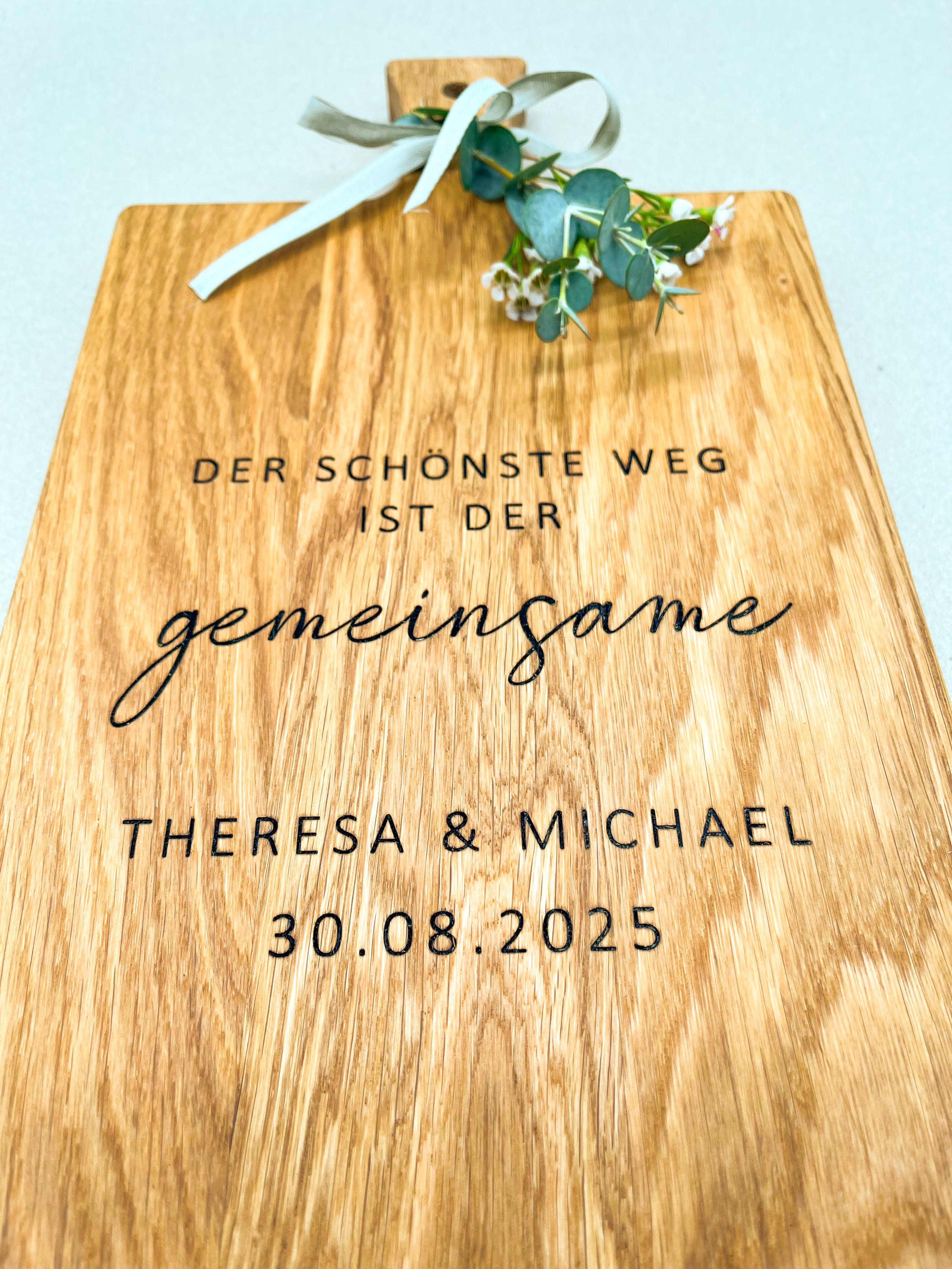 Holzbrett Schneidebrett personalisiert der schönste Weg ist der gemeinsame Namen und Datum