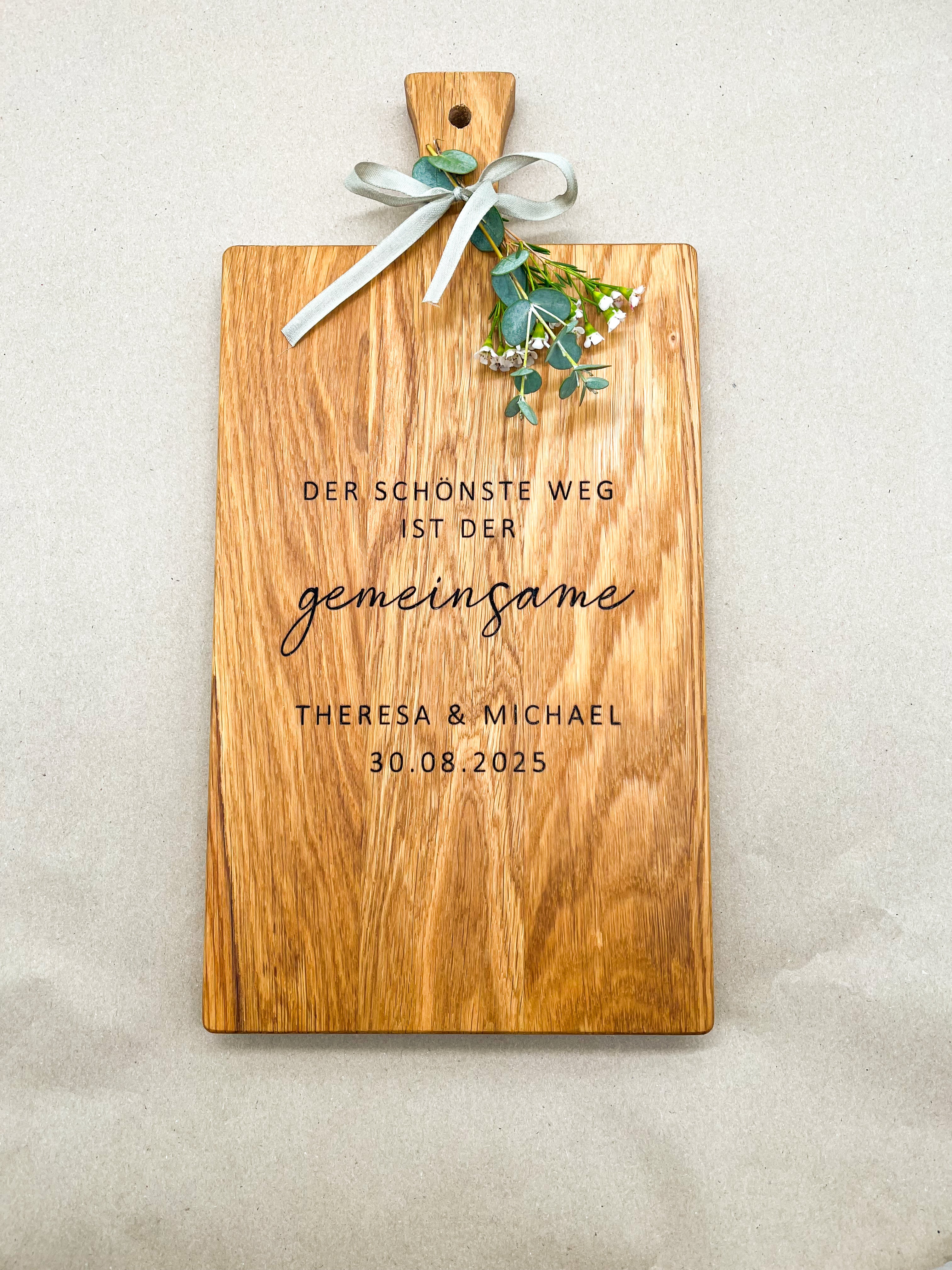 Holzbrett Schneidebrett personalisiert der schönste Weg ist der gemeinsame Namen und Datum