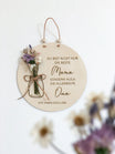 Holzschild Du bist nicht nur die beste Mama sondern auch die allerbeste Oma mit Trockenblumen Weihnachtsgeschenk