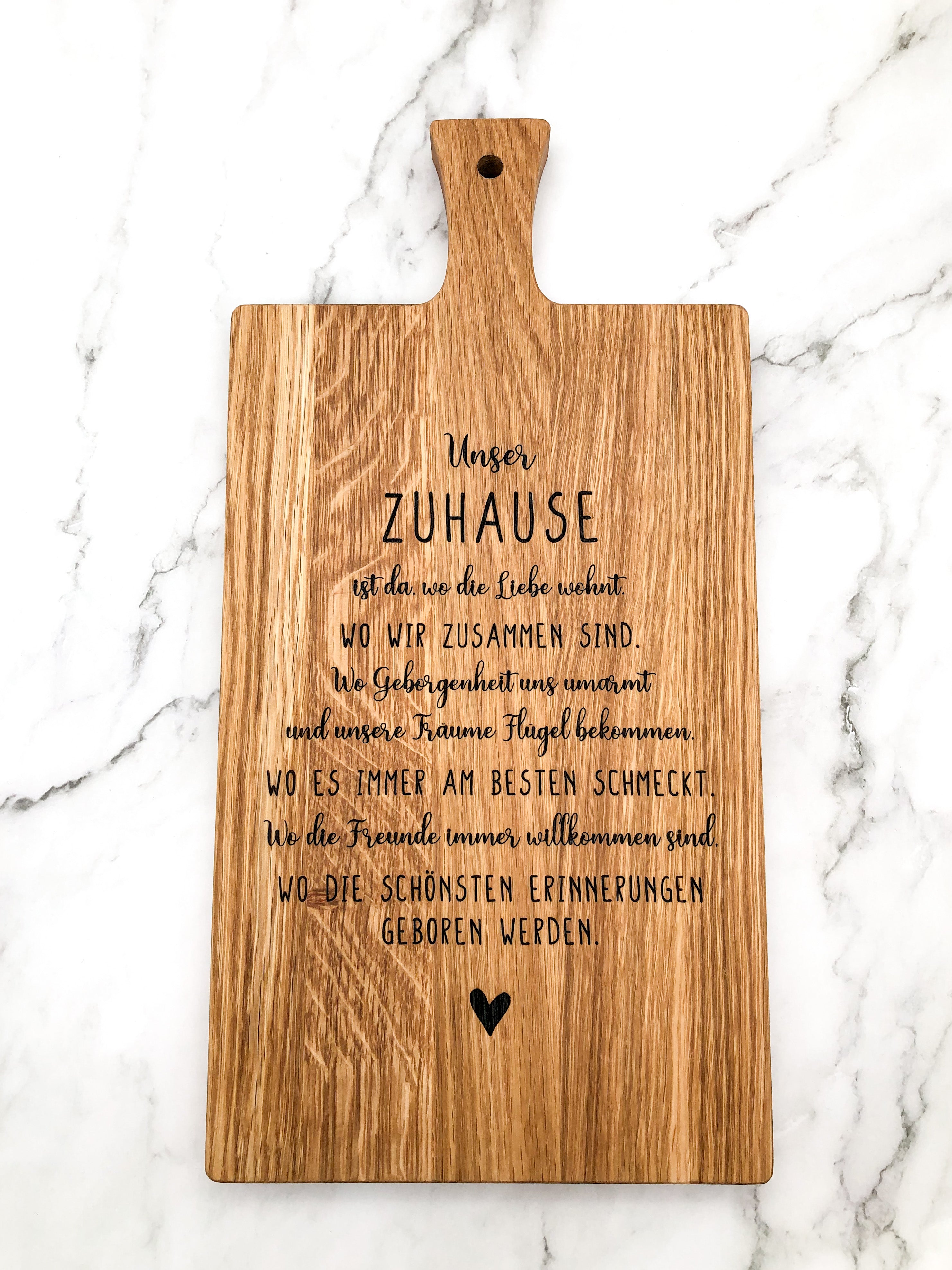 Holzbrett Schneidebrett Unser Zuhause