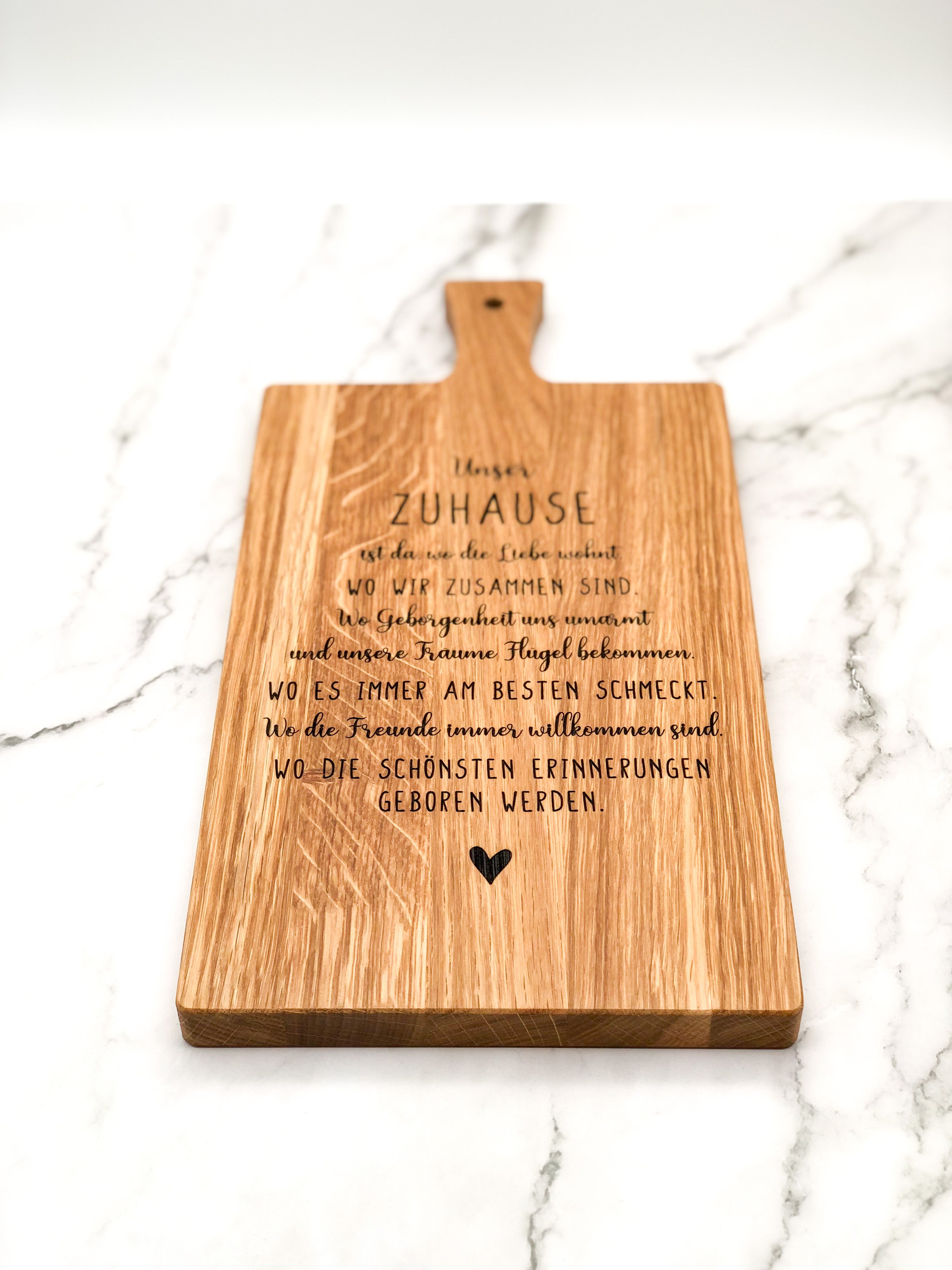 Holzbrett Schneidebrett Unser Zuhause