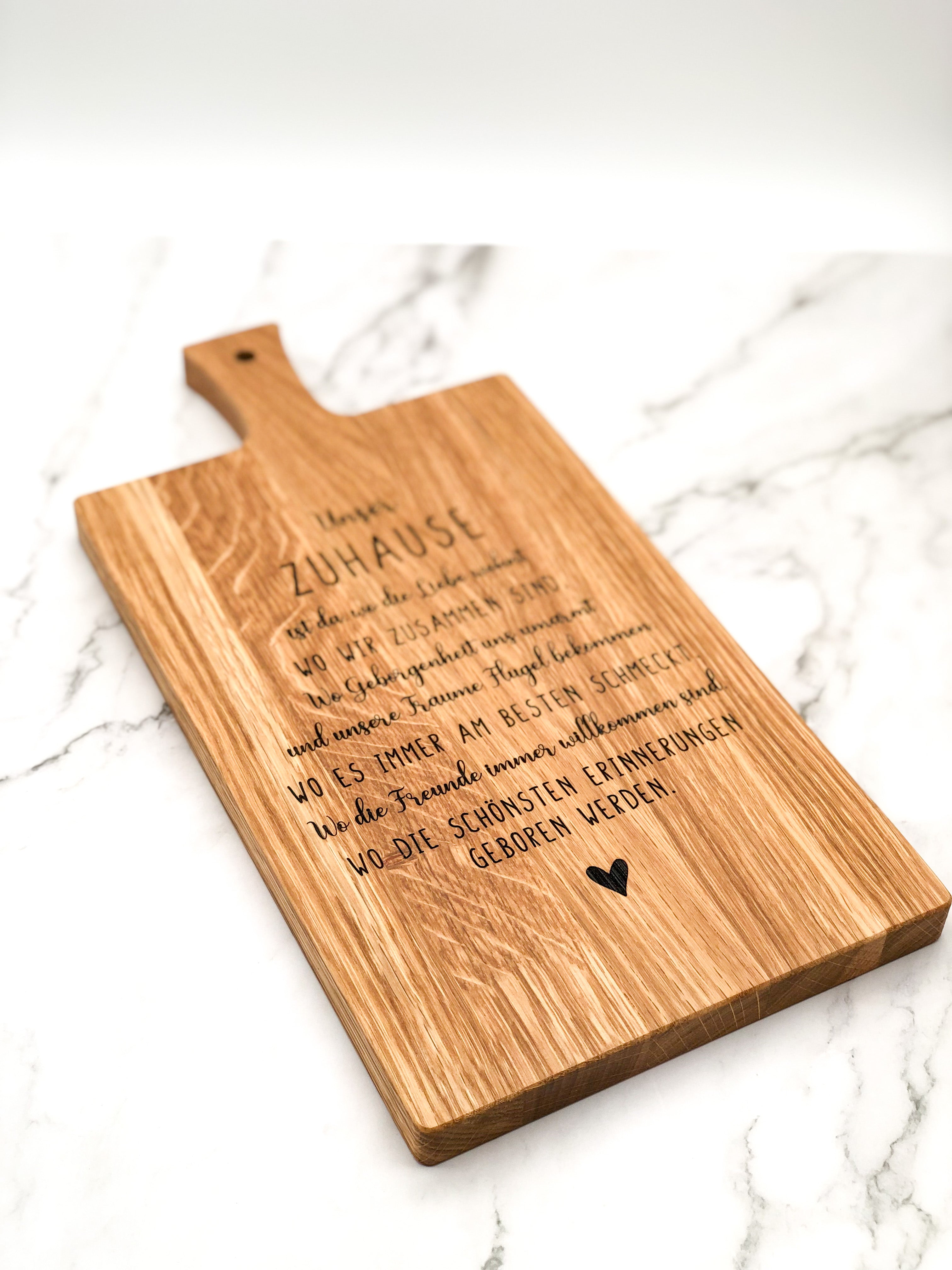 Holzbrett Schneidebrett Unser Zuhause