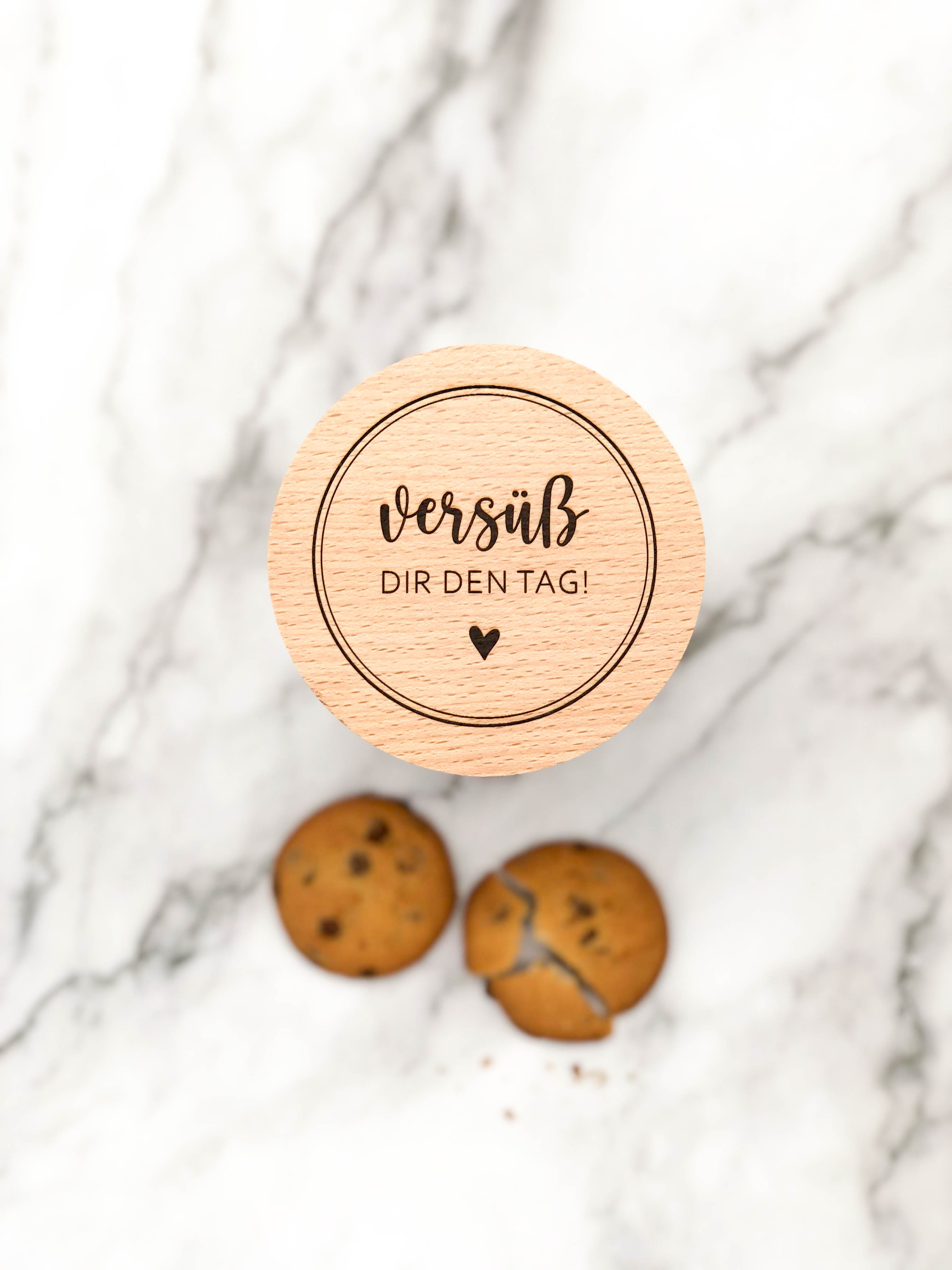 Vorratsglas mit Holzdeckel versüß dir den Tag