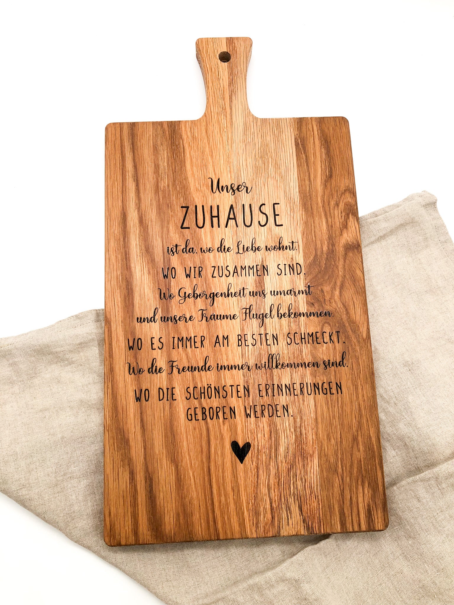 Holzbrett Schneidebrett Unser Zuhause