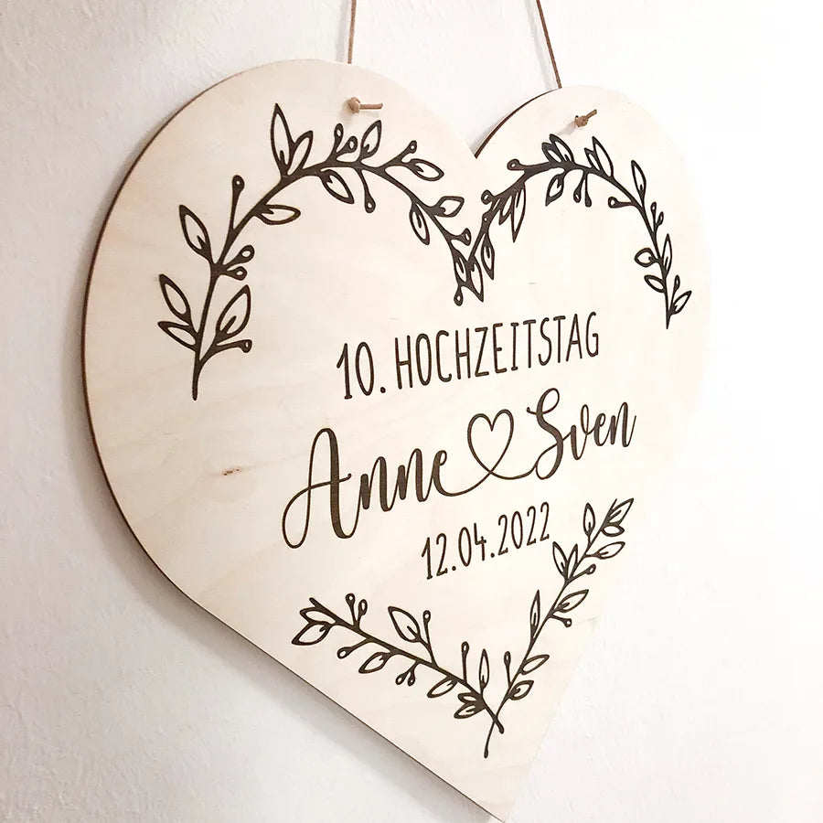 schild hochzeit herz