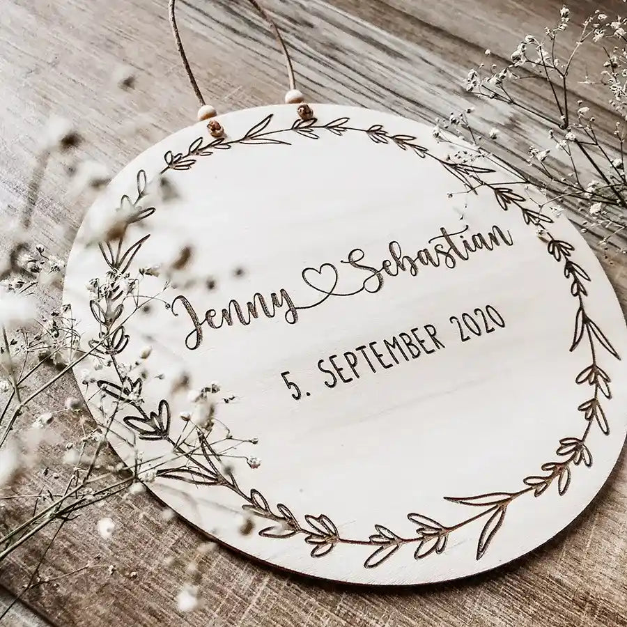 schild hochzeit individualisiert