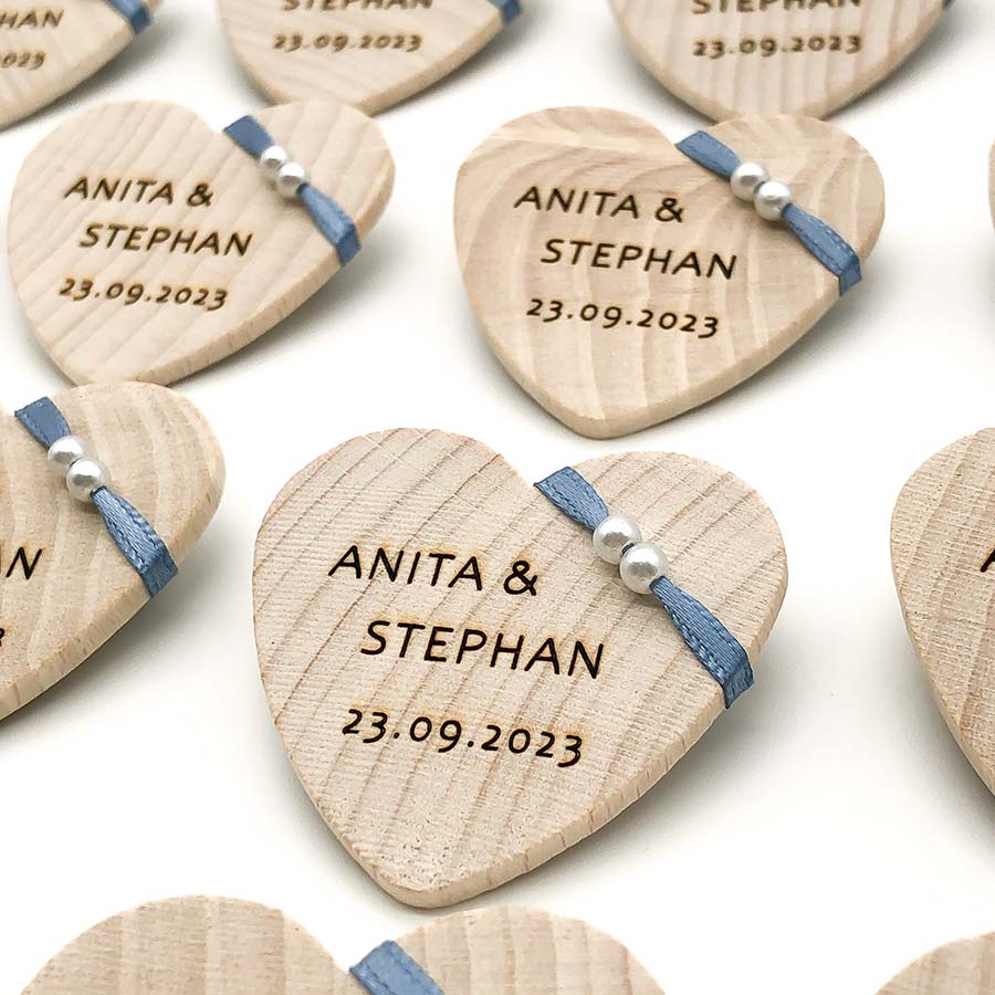 anstecker hochzeit holz herz