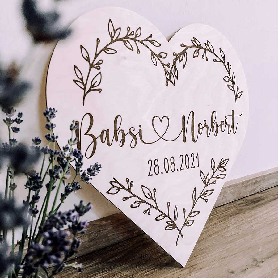 willkommensschild hochzeit herz