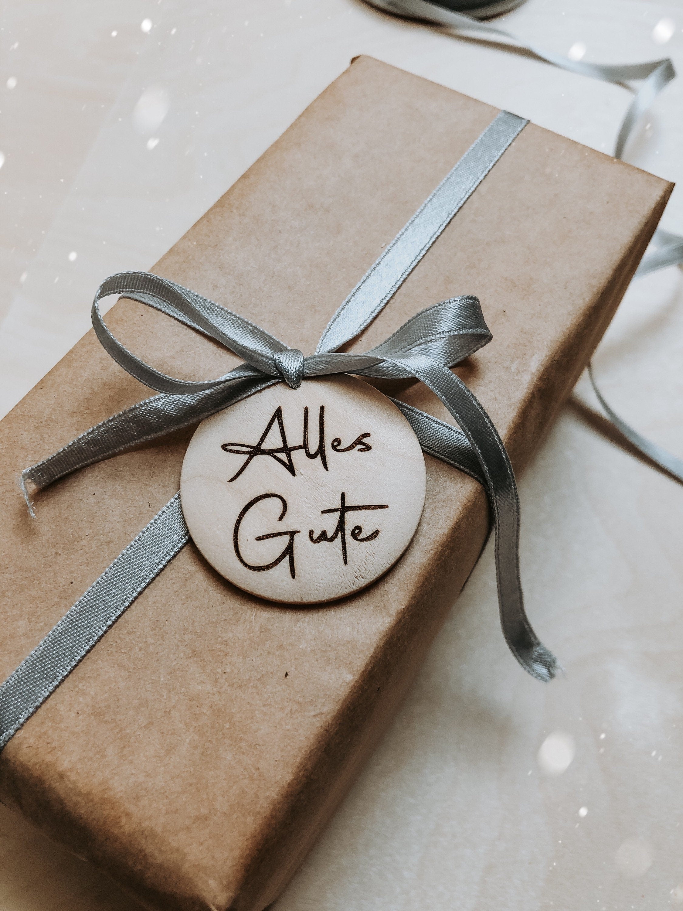 Geschenkanhänger aus Holz Alles Gute