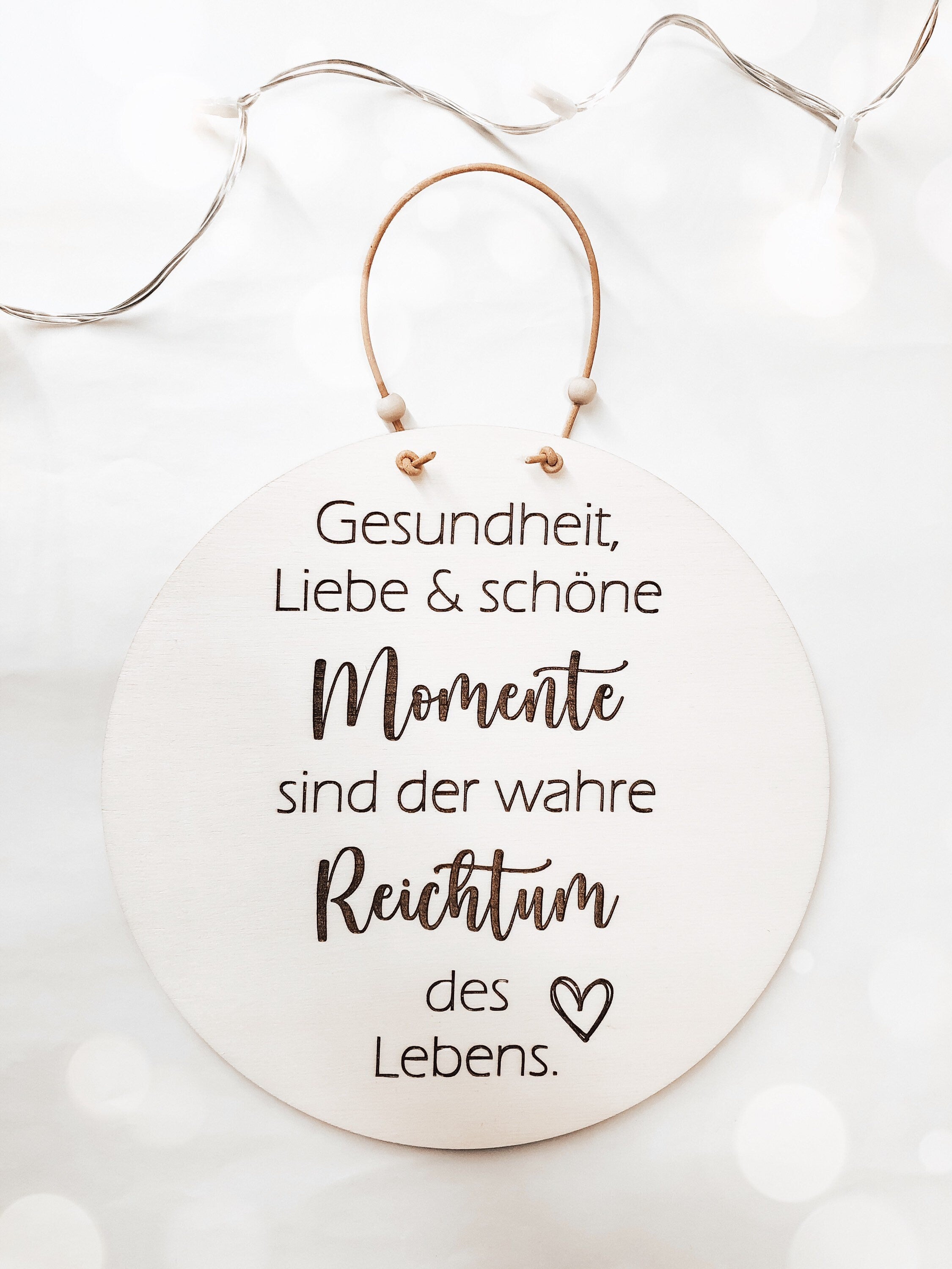 Wooden Sign Health, love and beautiful moments are the true wealth of life