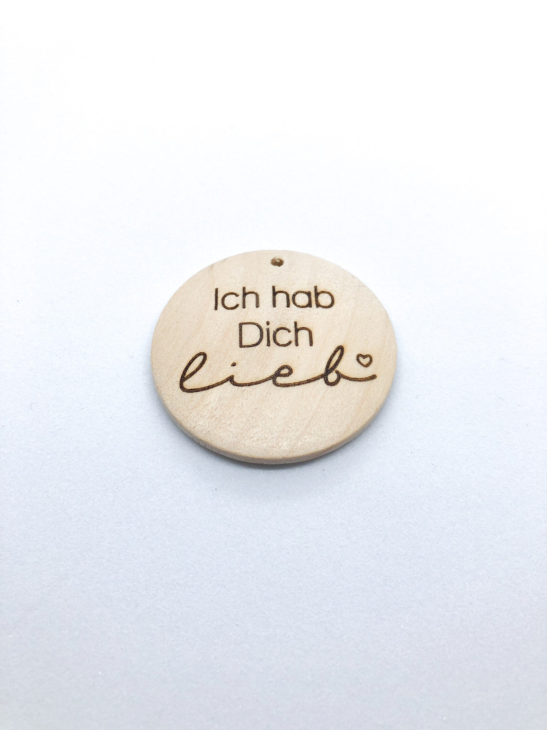 Geschenkanhänger aus Holz Ich hab dich lieb