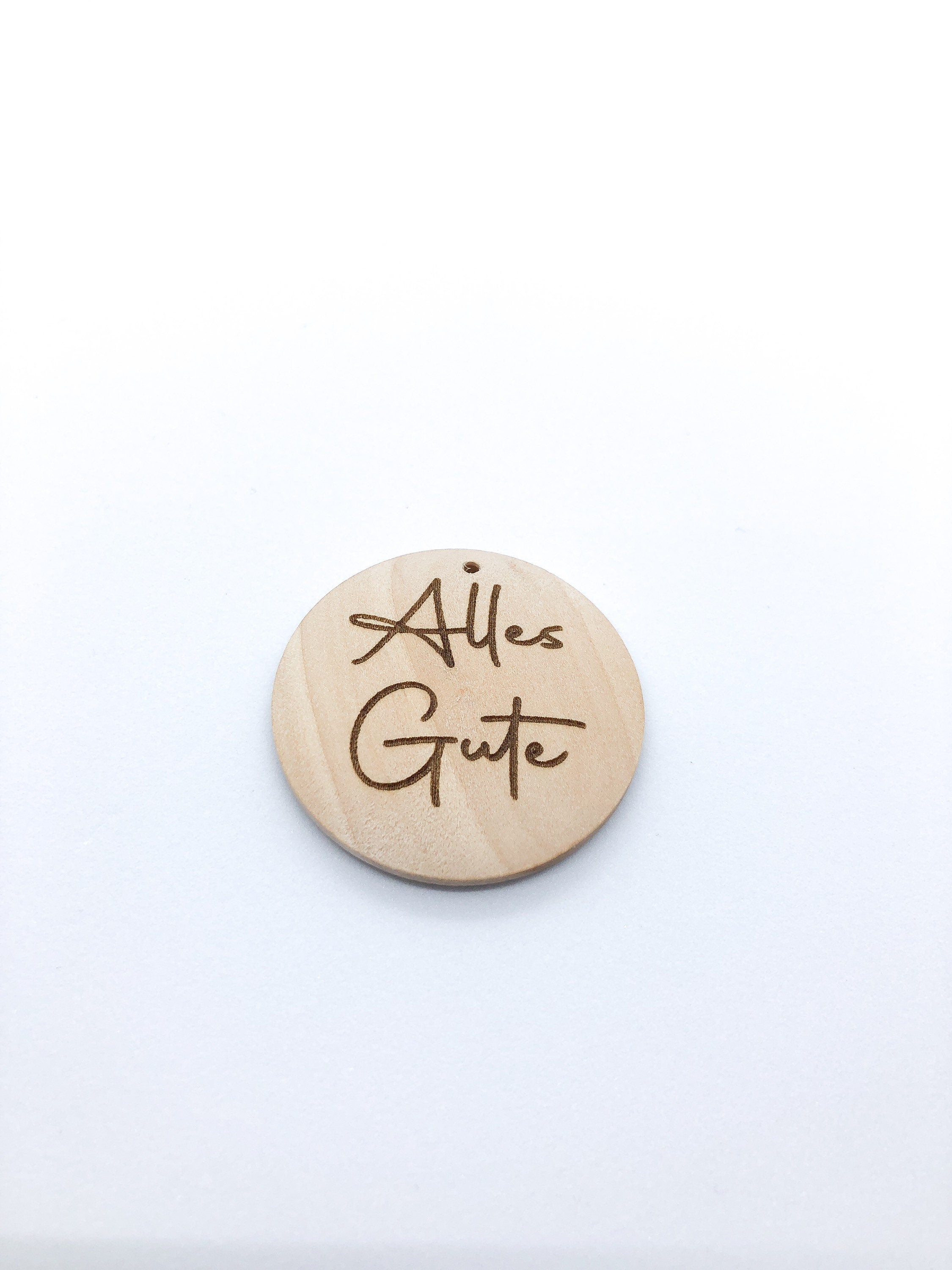 Geschenkanhänger aus Holz Alles Gute