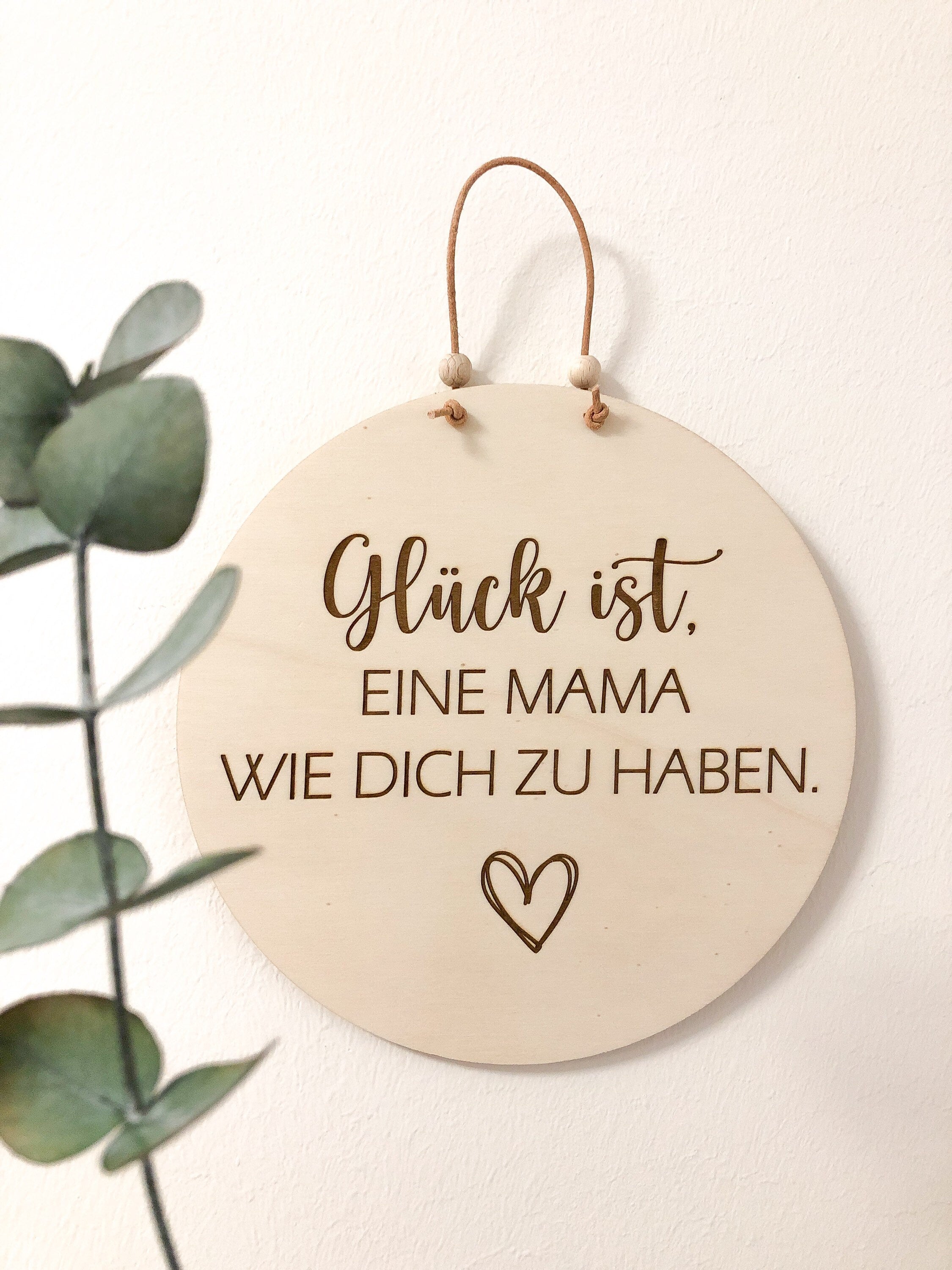 Holzschild Glück ist eine Mama, Oma, Papa, Tante, Schwester, Goli wie dich zu haben personalisiert