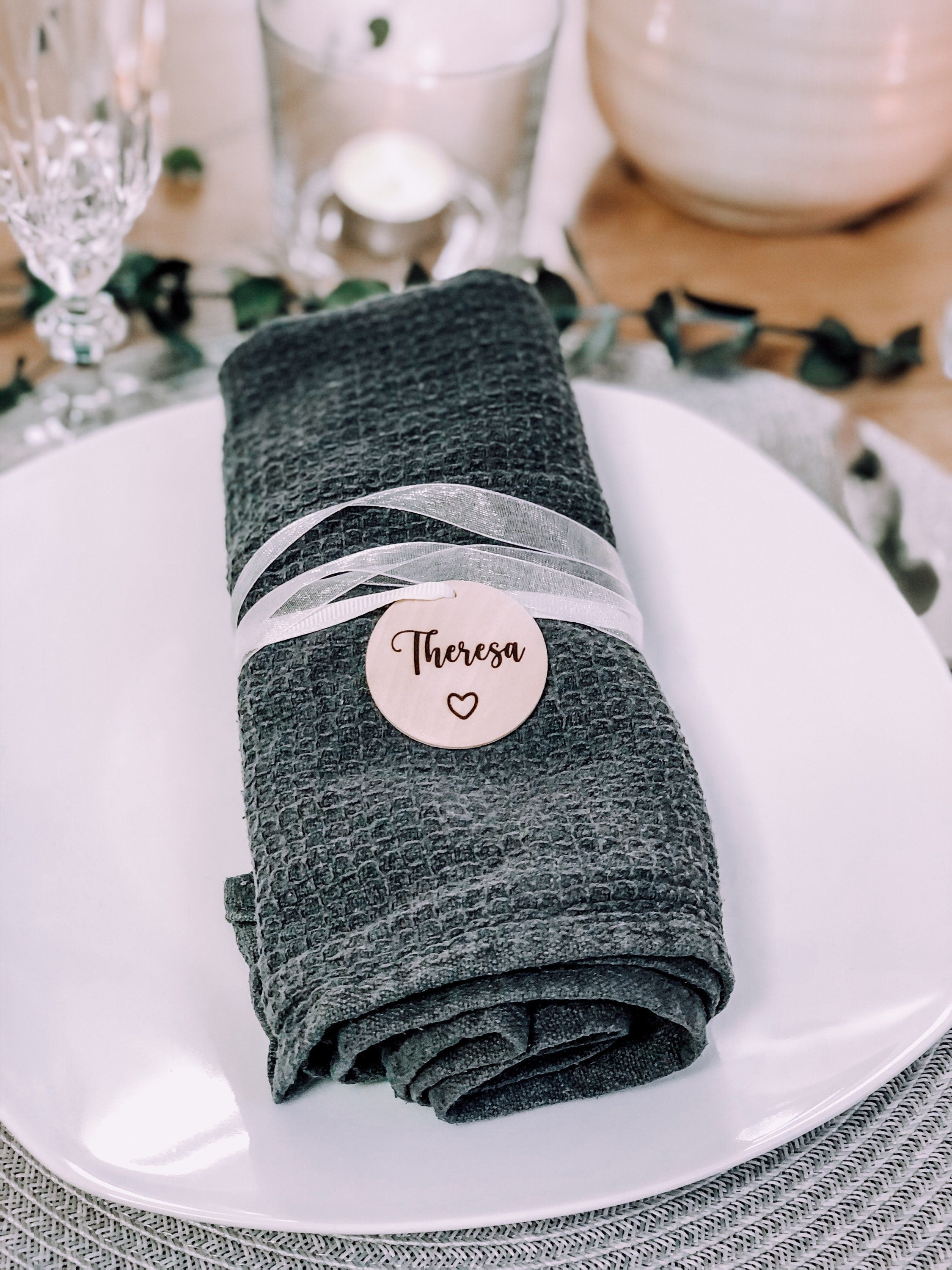 Pendant/place card HEART personalized with name