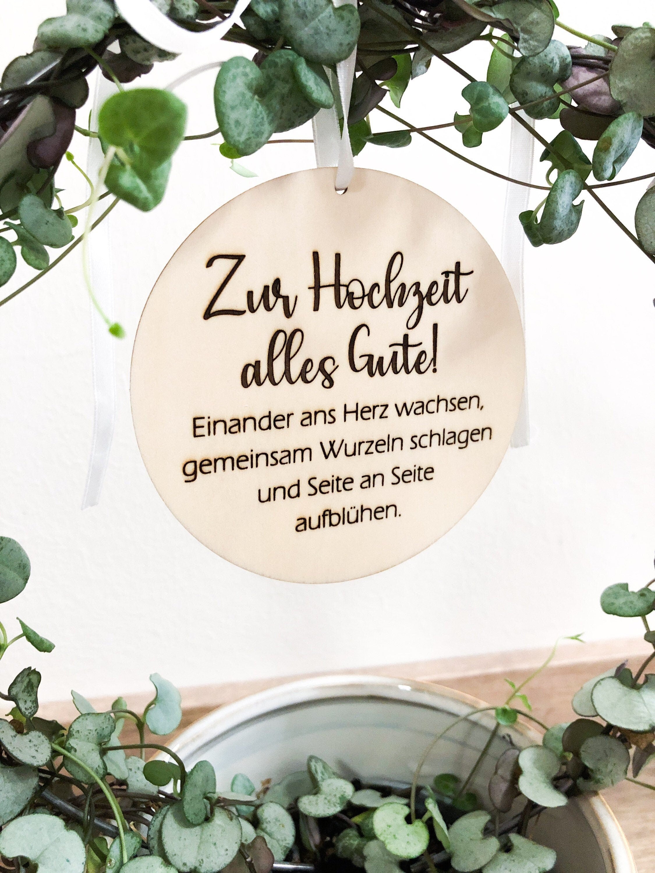 Holzschild Zur Hochzeit alles Gute 10cm - Geschenk