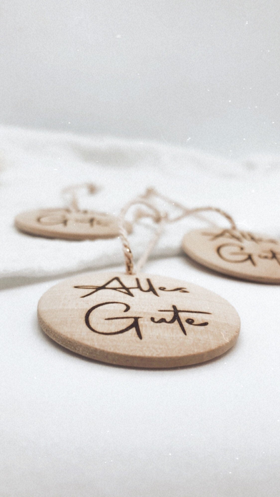 Geschenkanhänger aus Holz Alles Gute
