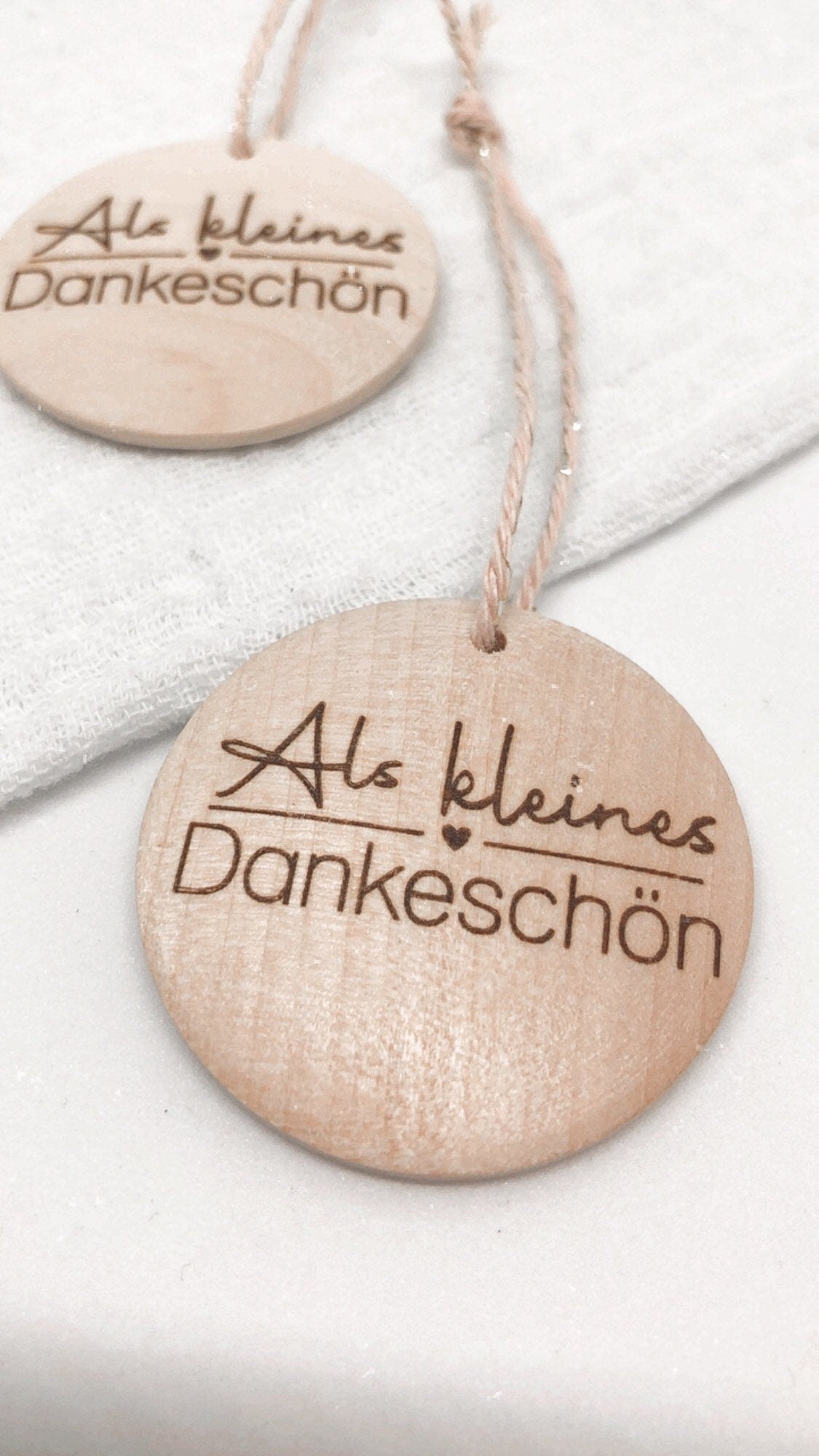 Gift tag made of wood As a small thank you
