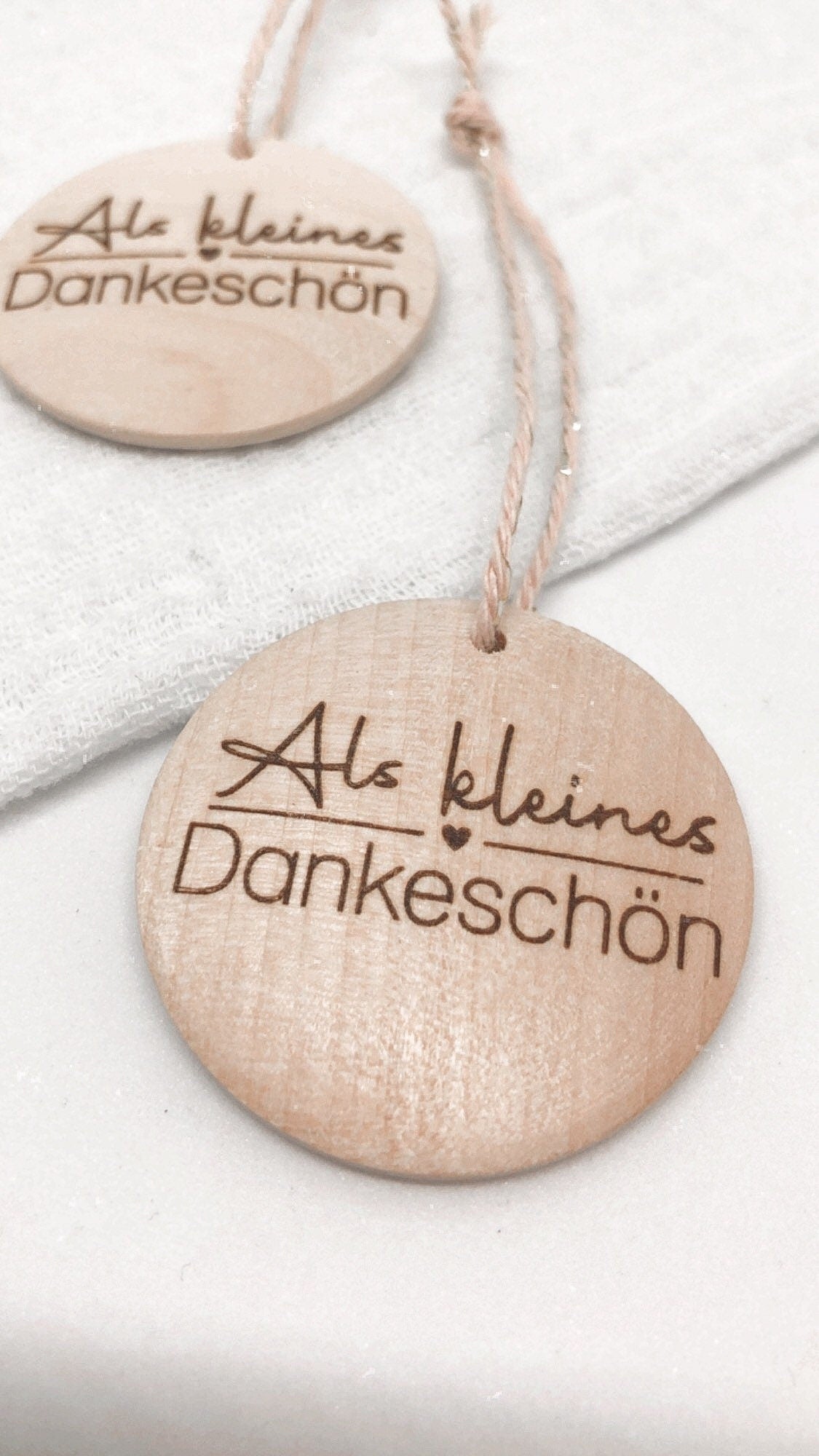 Geschenkanhänger aus Holz Als kleines Dankeschön