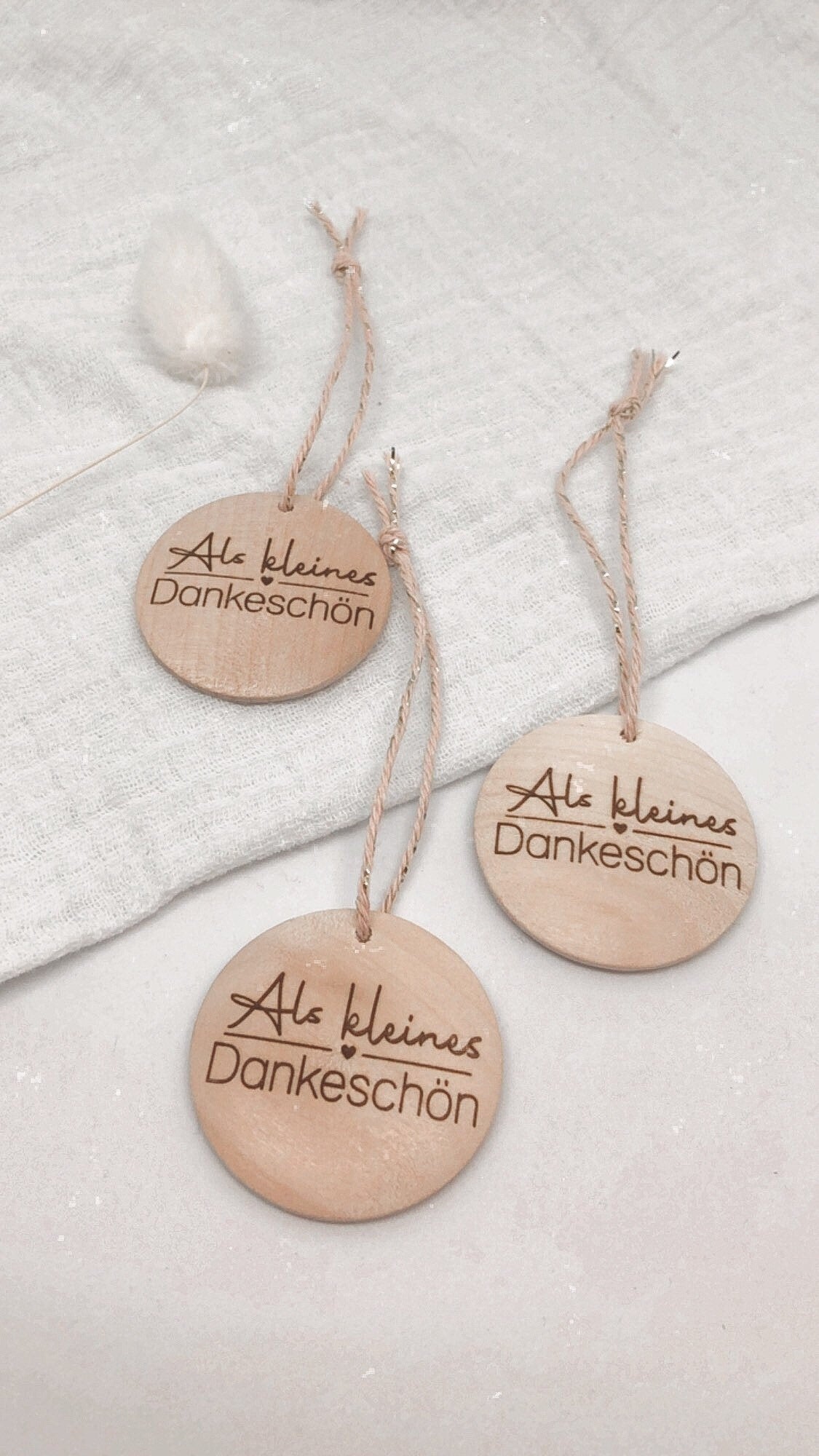 Gift tag made of wood As a small thank you