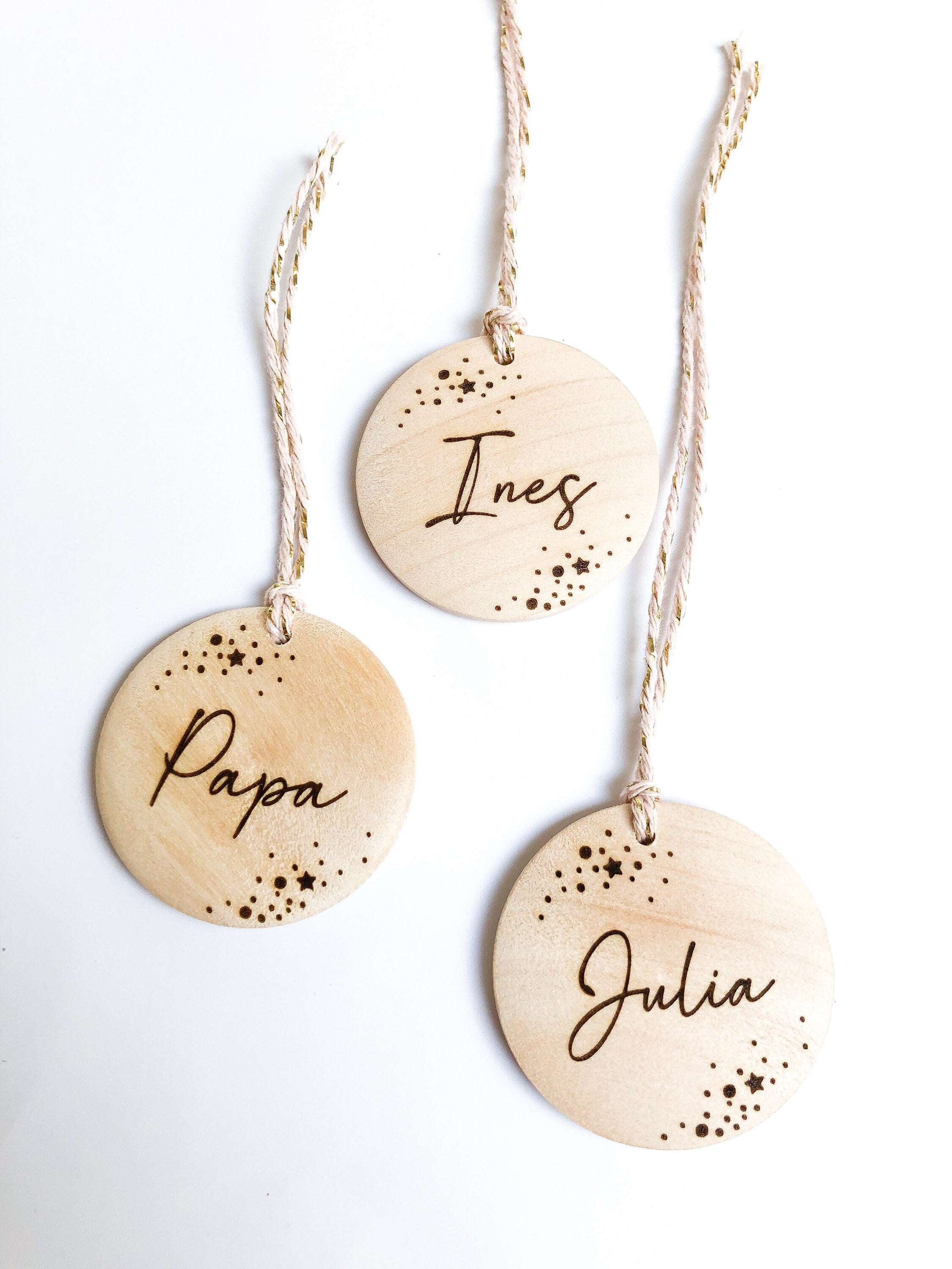 Geschenkanhänger personalisiert mit Namen graviert SPARKLE