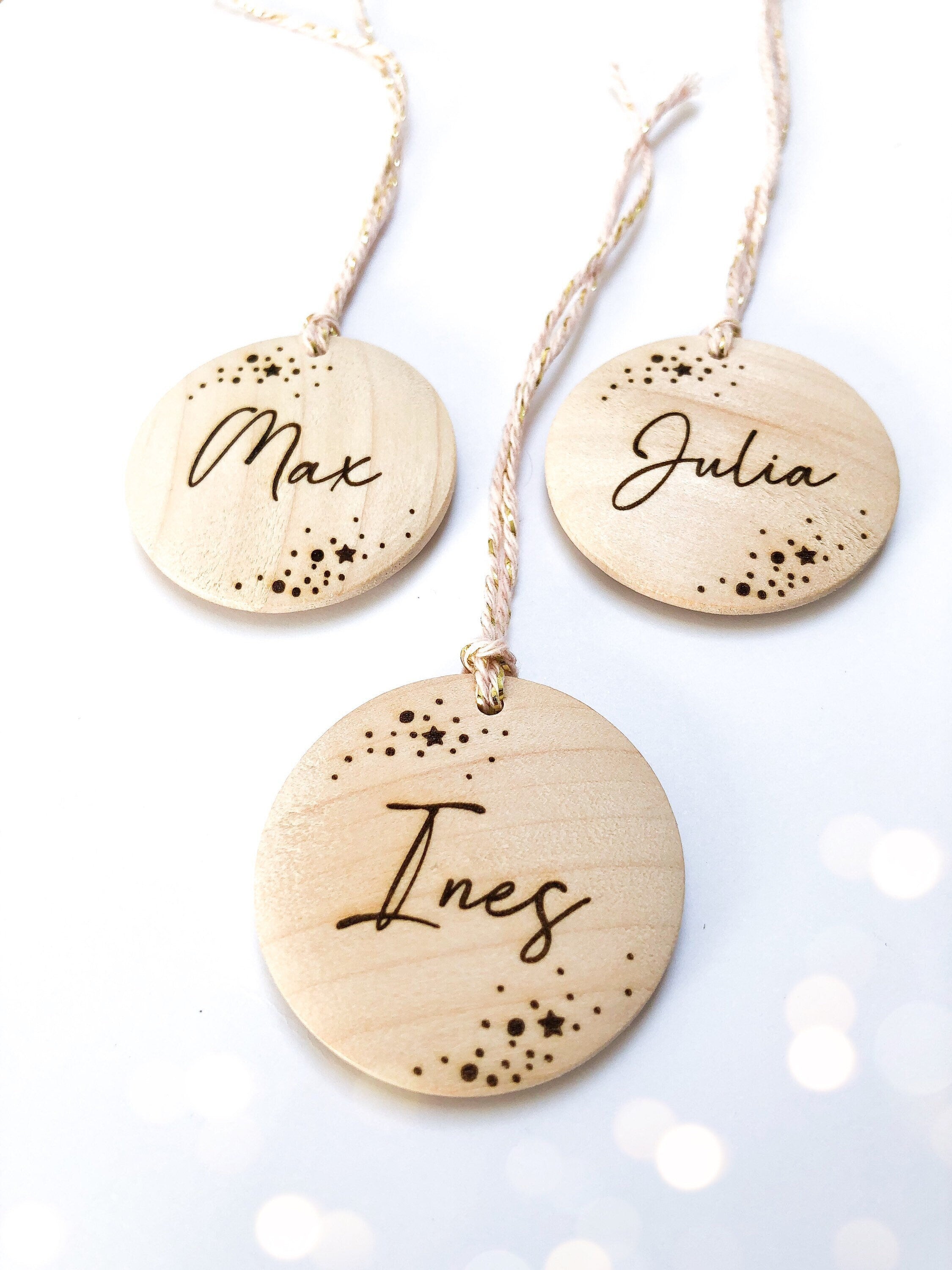 Geschenkanhänger personalisiert mit Namen graviert SPARKLE