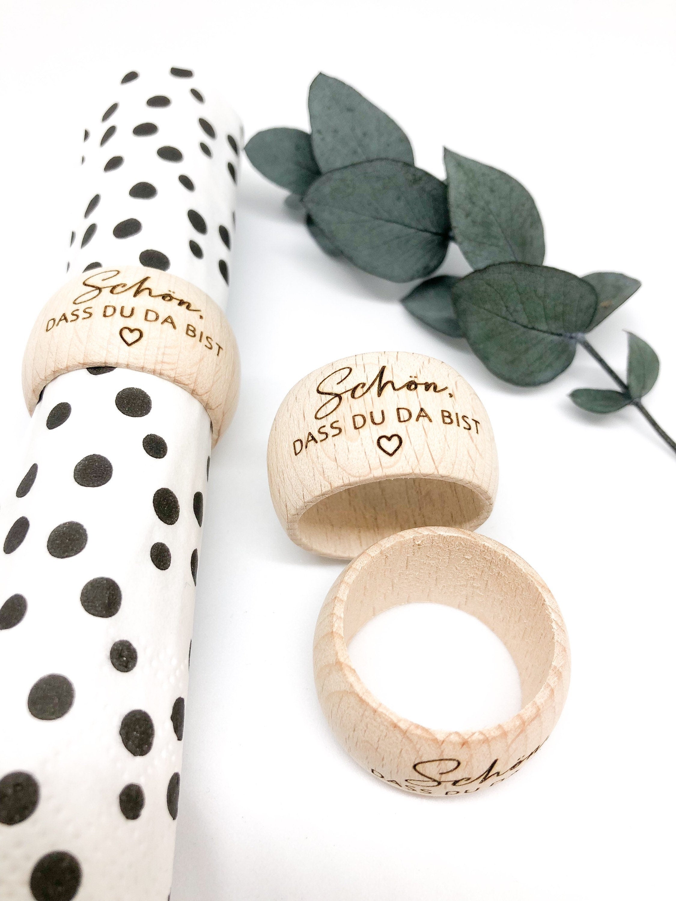 Wooden napkin ring Nice that you're here