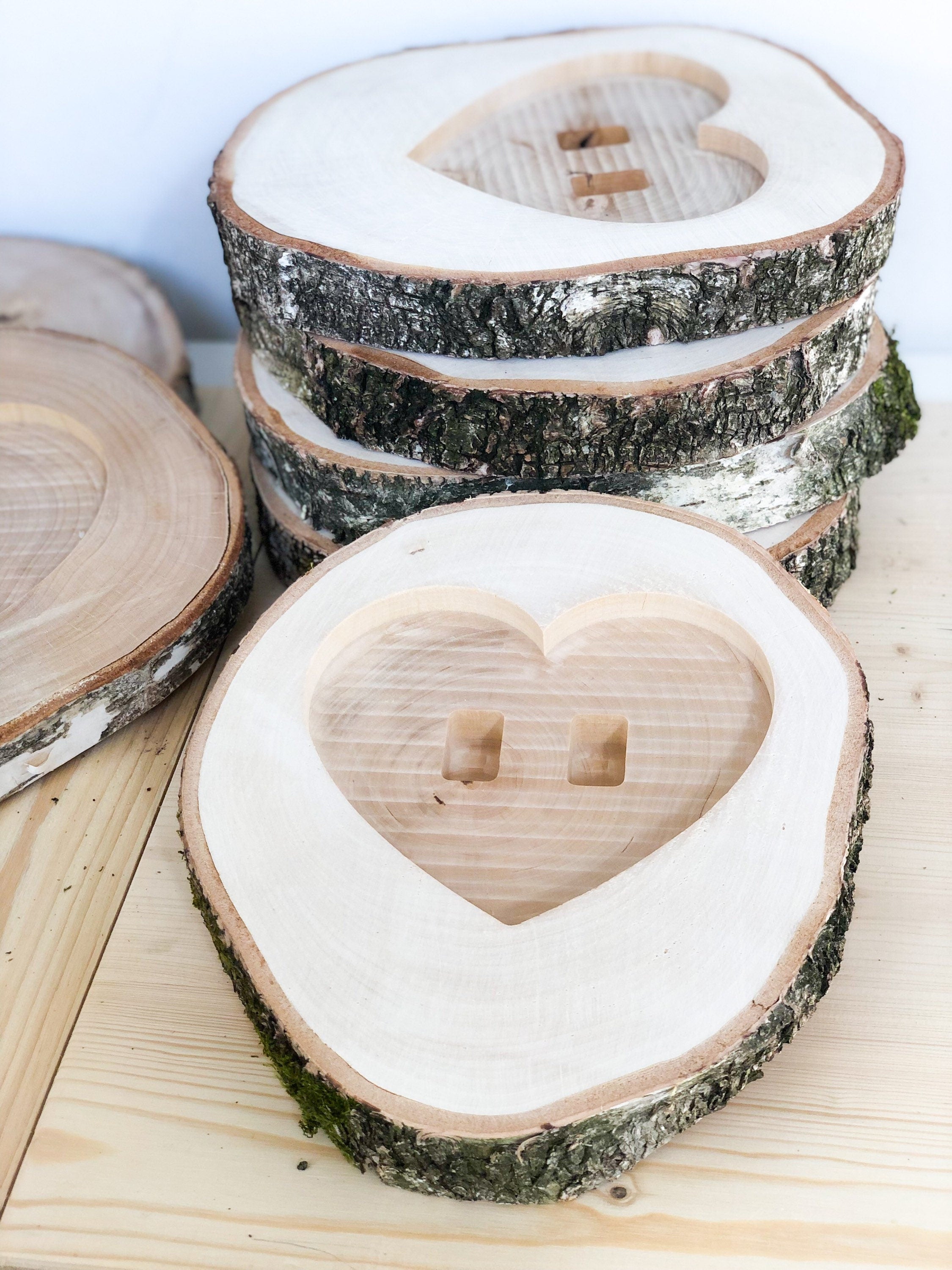 Ringkissen aus Birkenholz personalisiert ca. 20-25cm groß (ohne Blumen)