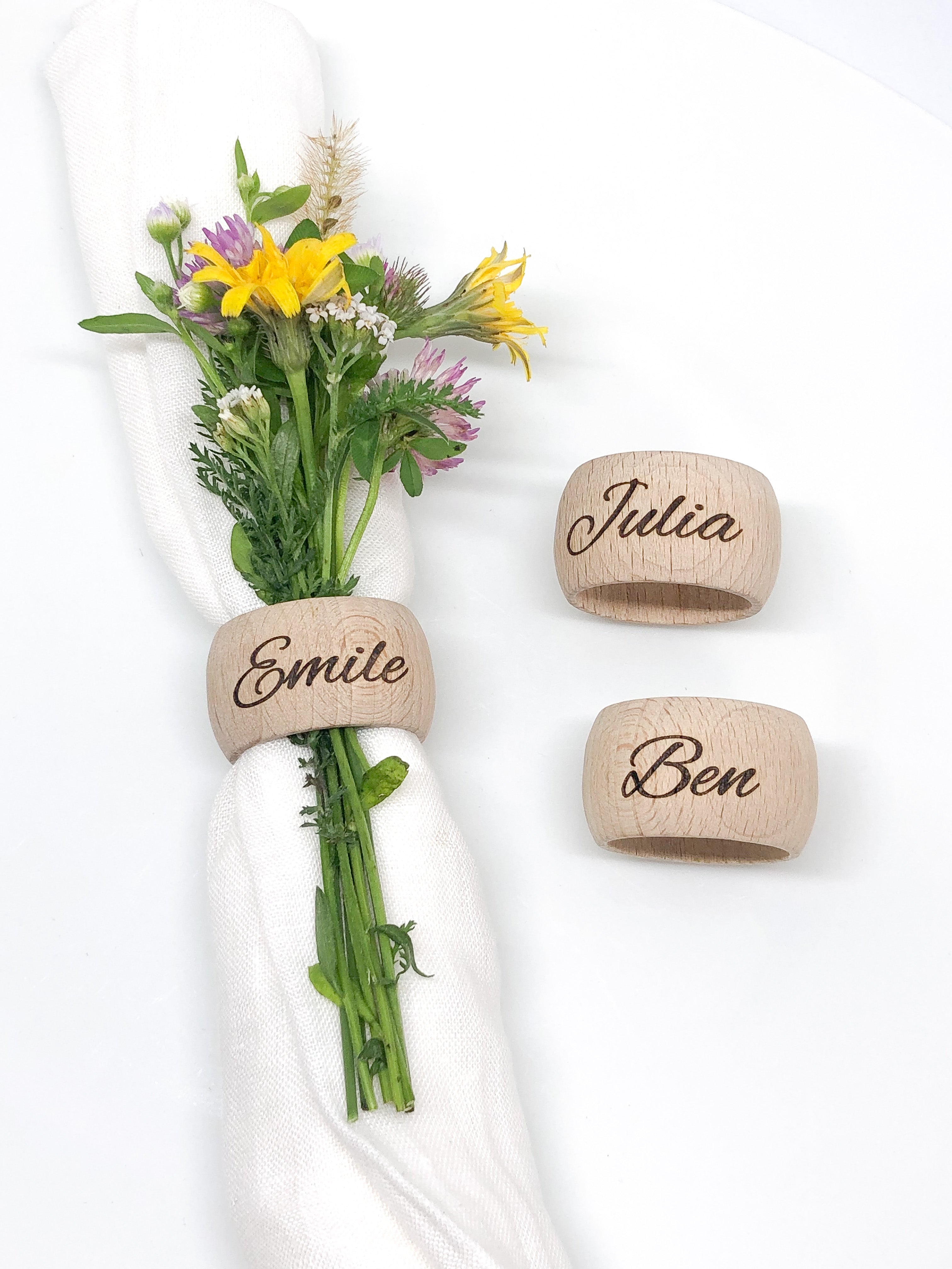 Personalized wooden napkin ring