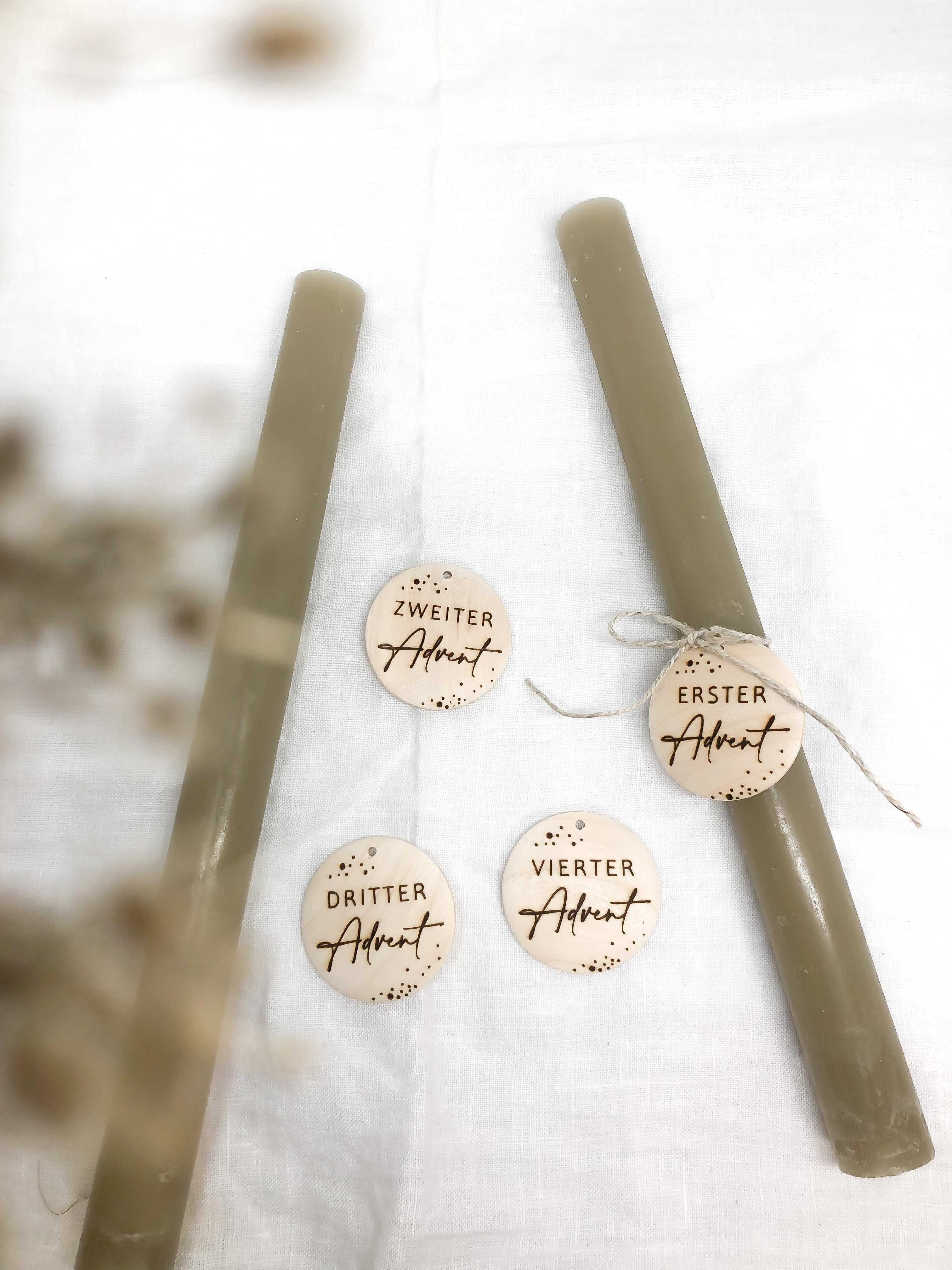Adventskranz Zahlenset 1.-4. Advent aus Holz