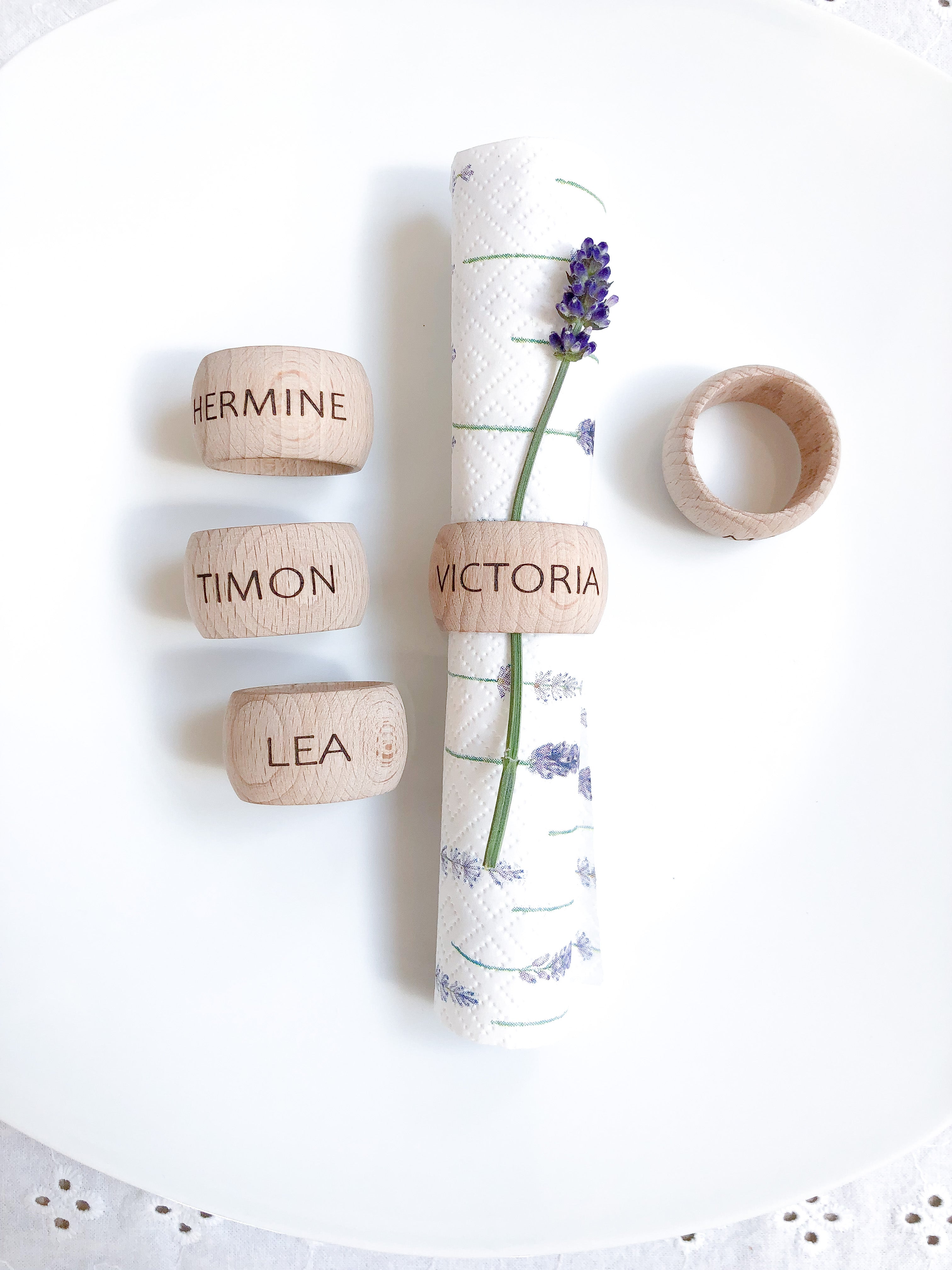 Personalized wooden napkin ring