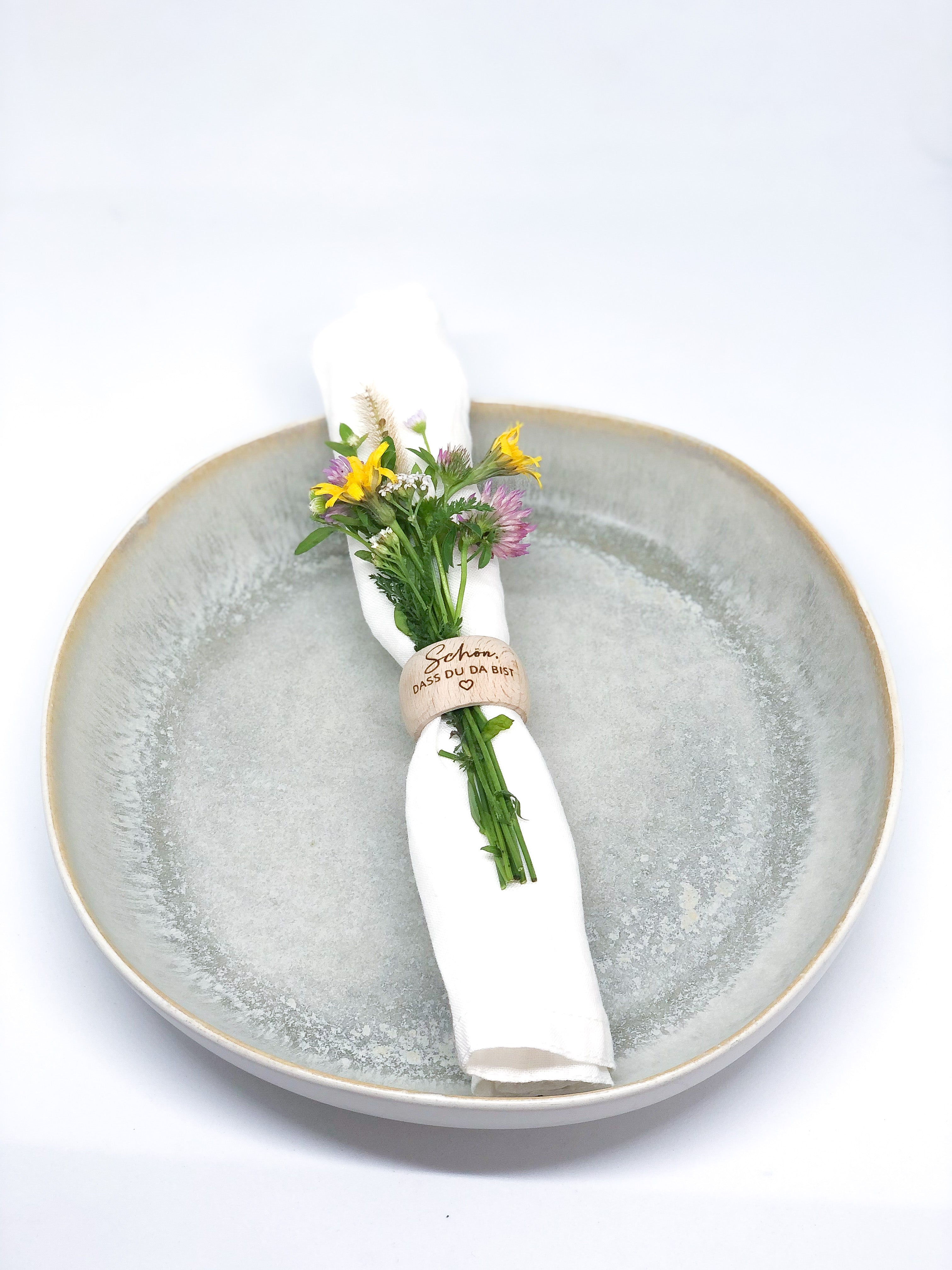 Wooden napkin ring Nice that you're here