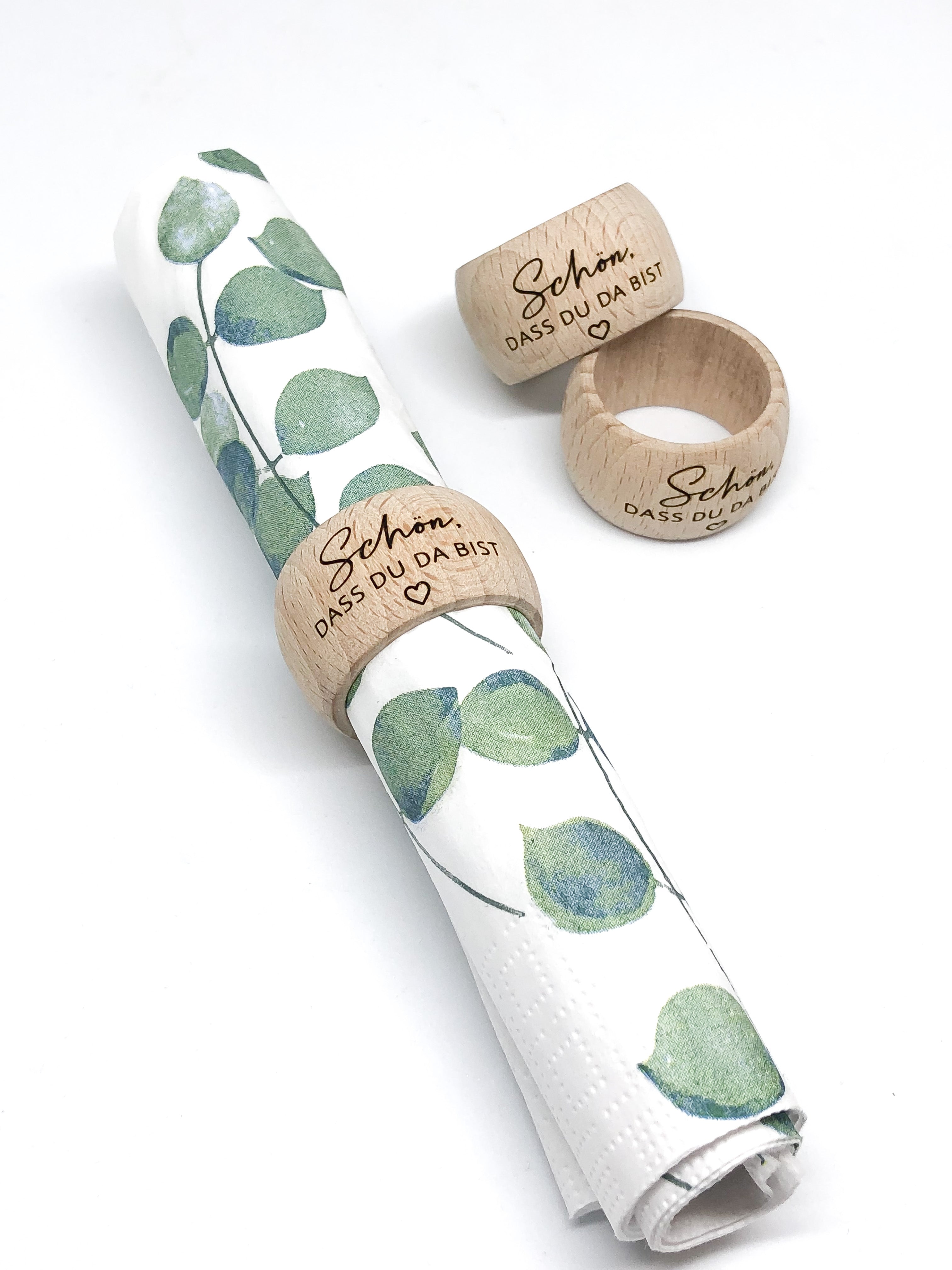 Wooden napkin ring Nice that you're here