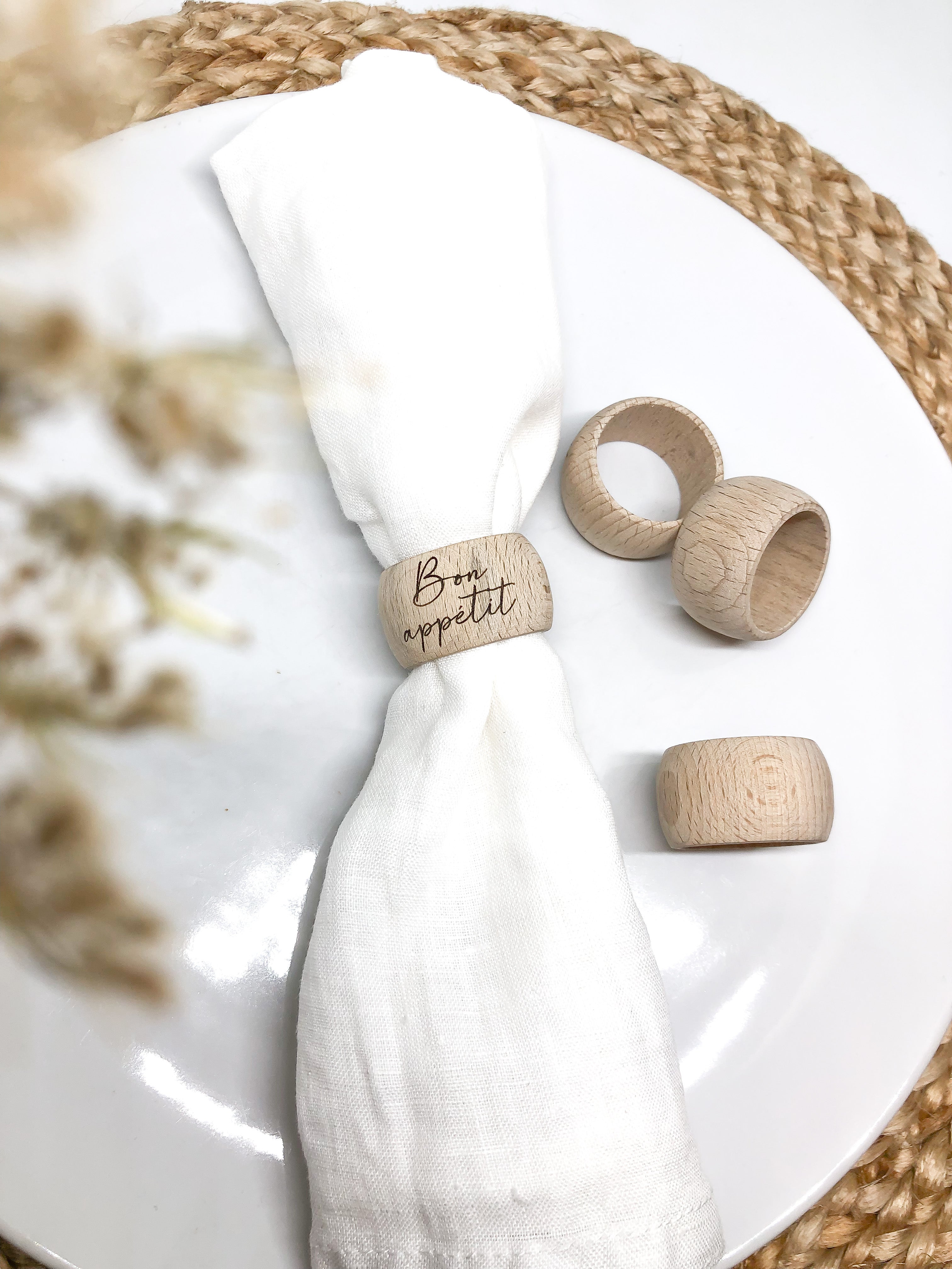 Serviettenring aus Holz Bon appétit
