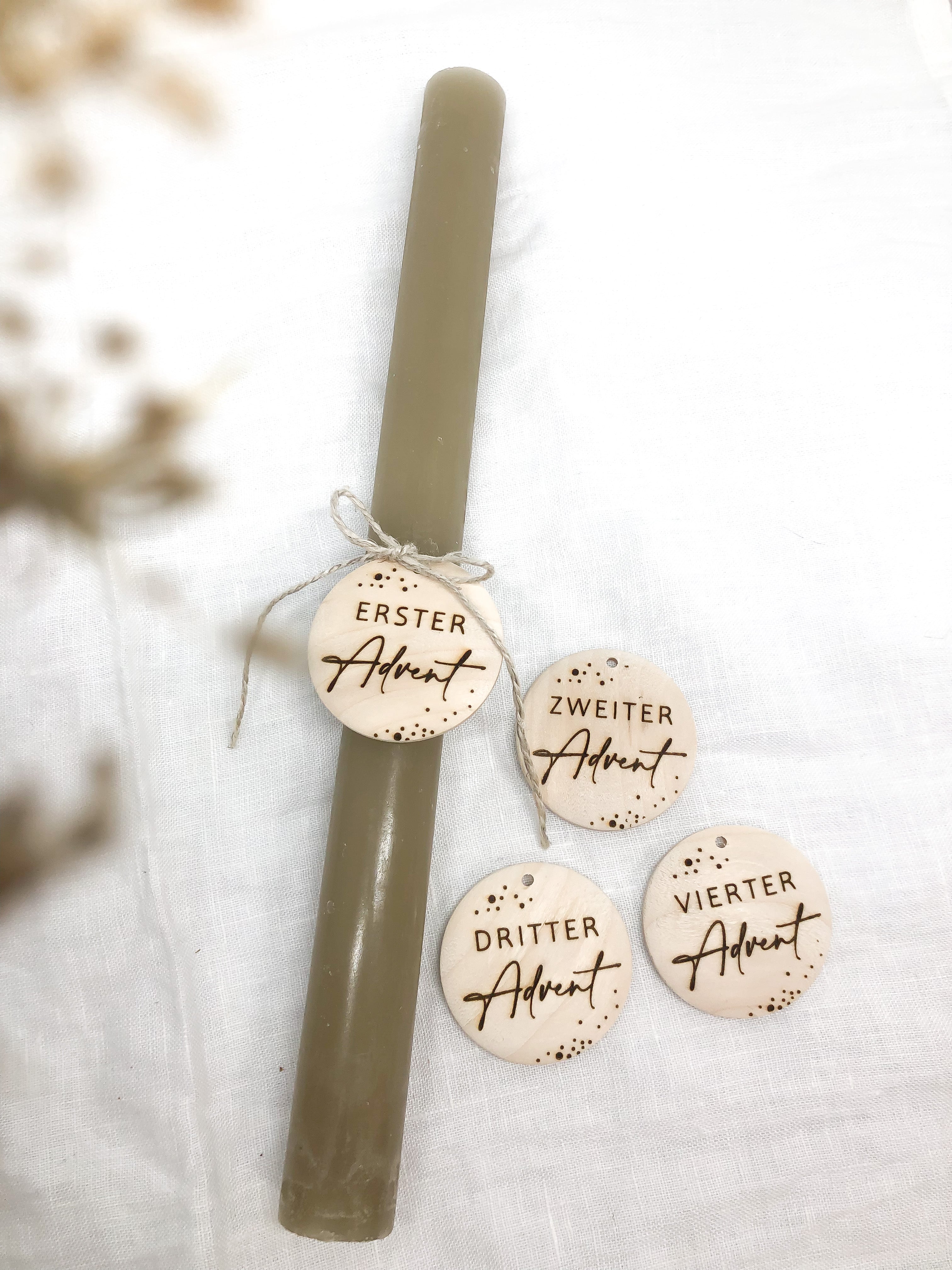 Adventskranz Zahlenset 1.-4. Advent aus Holz