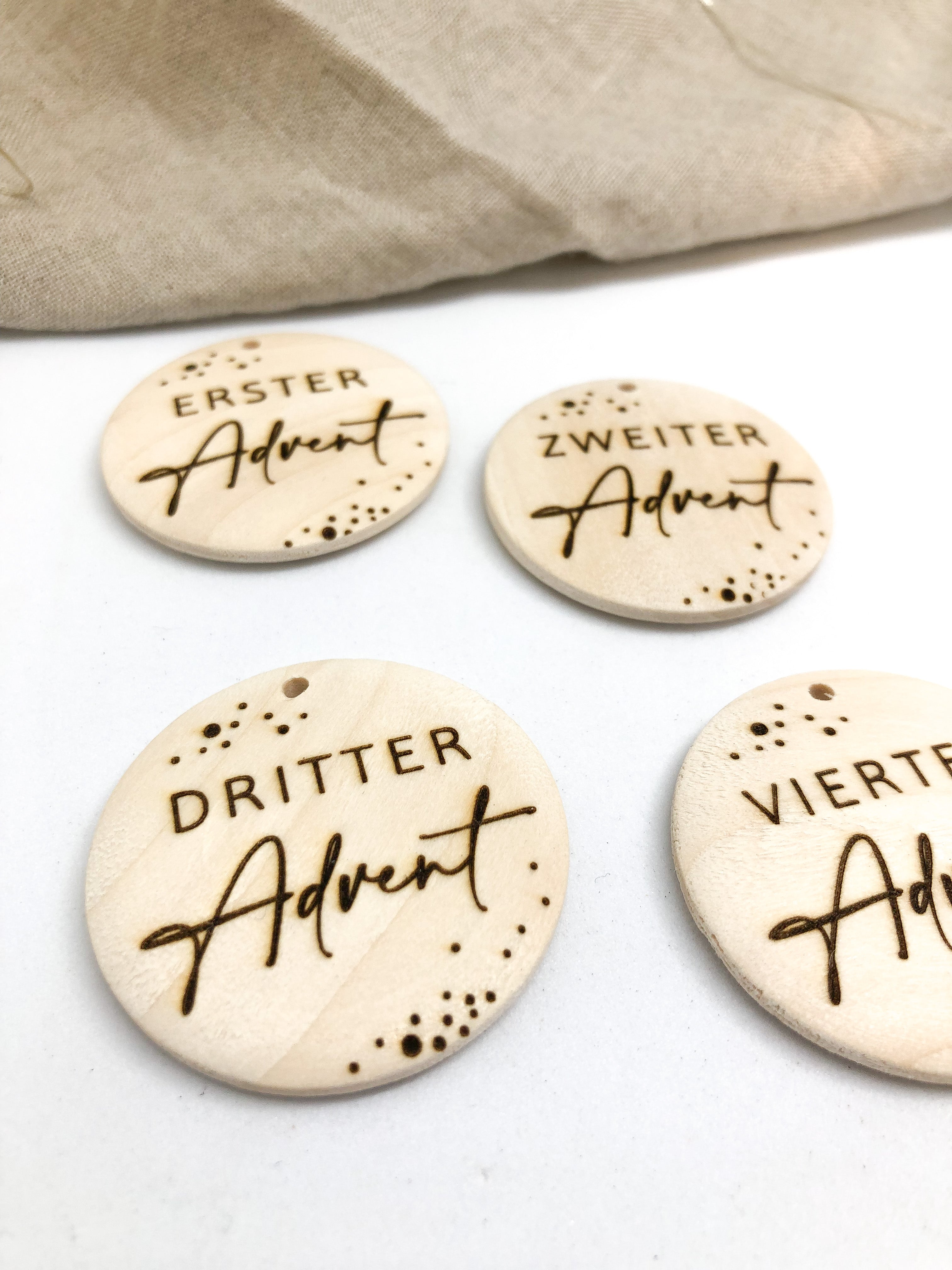 Adventskranz Zahlenset 1.-4. Advent aus Holz