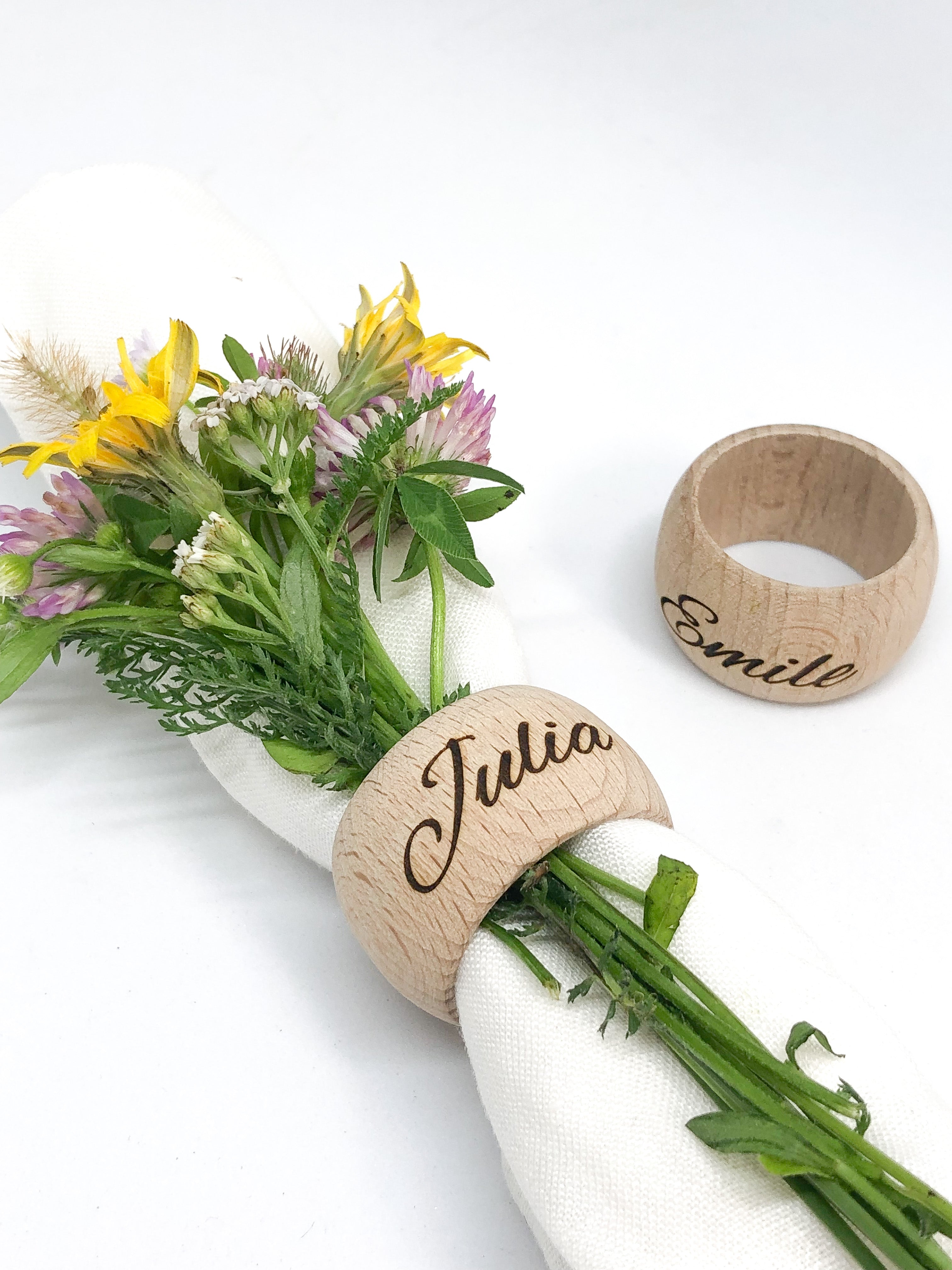 Personalized wooden napkin ring