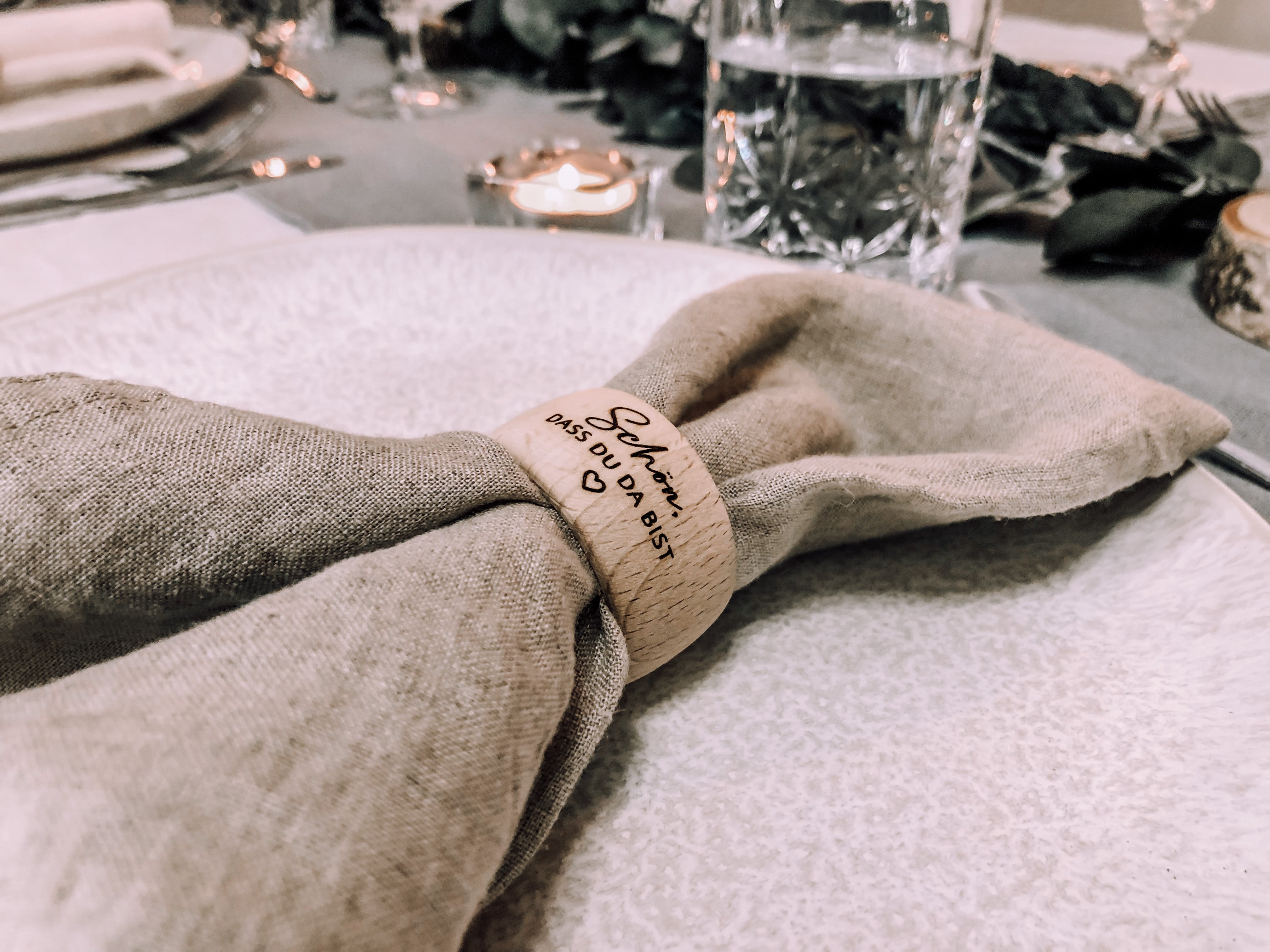 Wooden napkin ring Nice that you're here