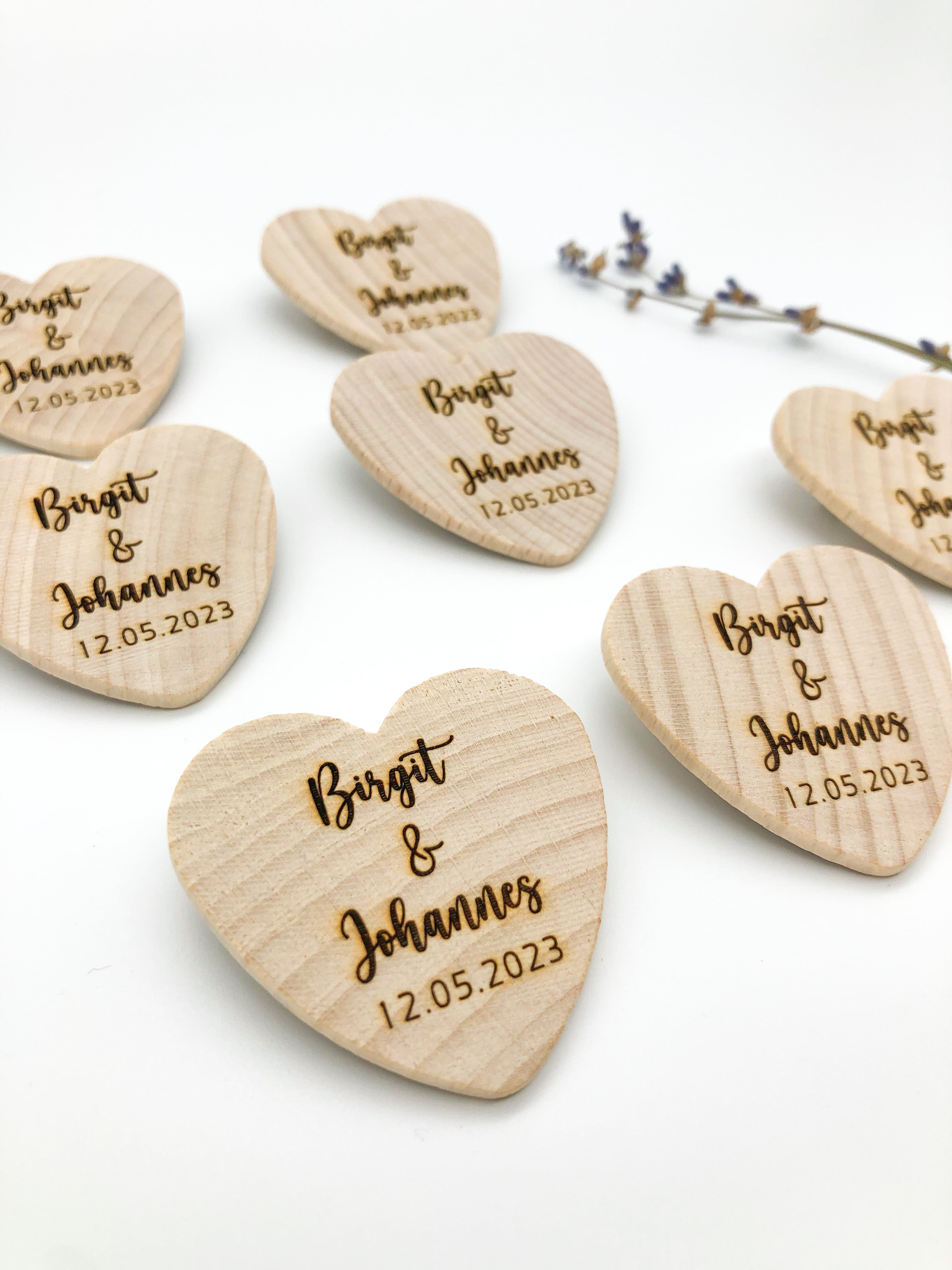 Personalized Wedding Heart Pin
