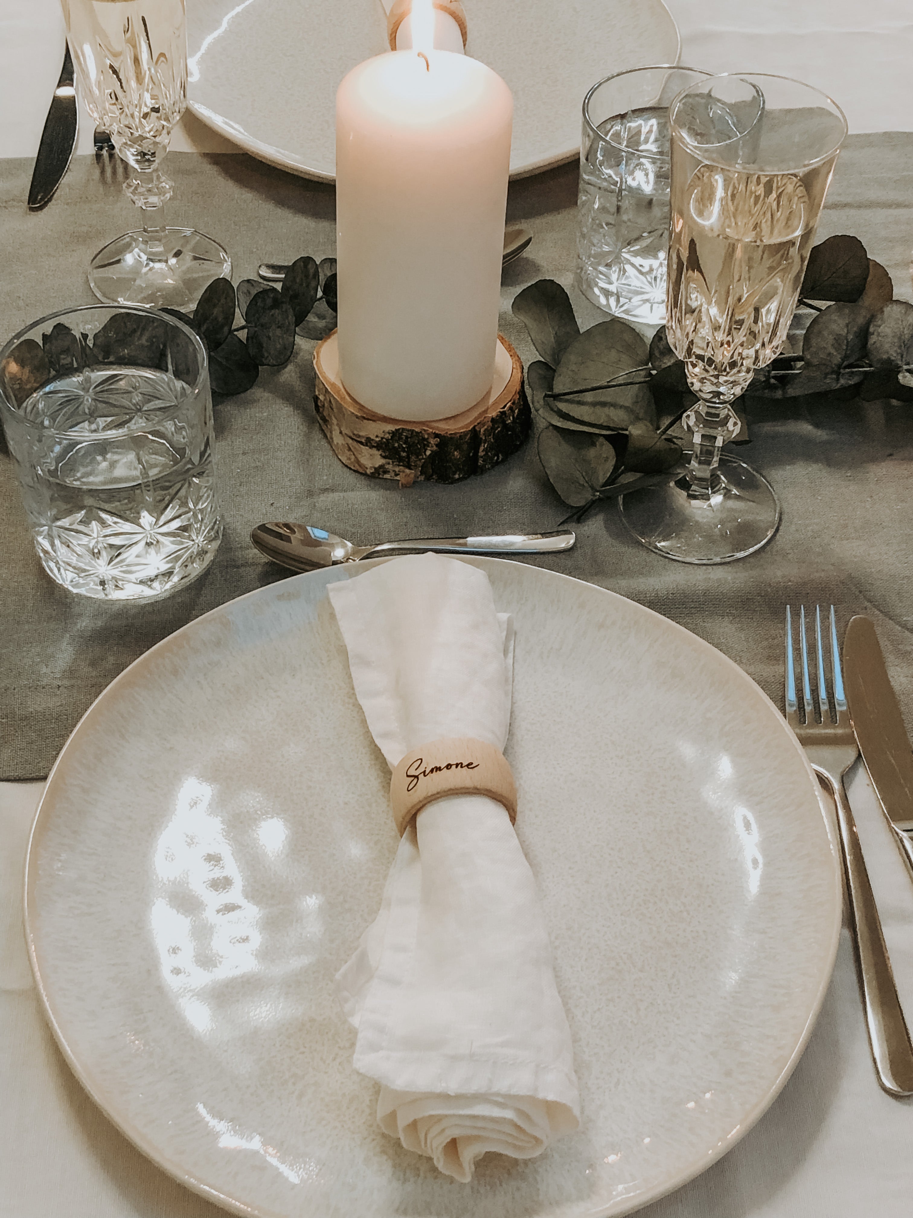 Personalized wooden napkin ring