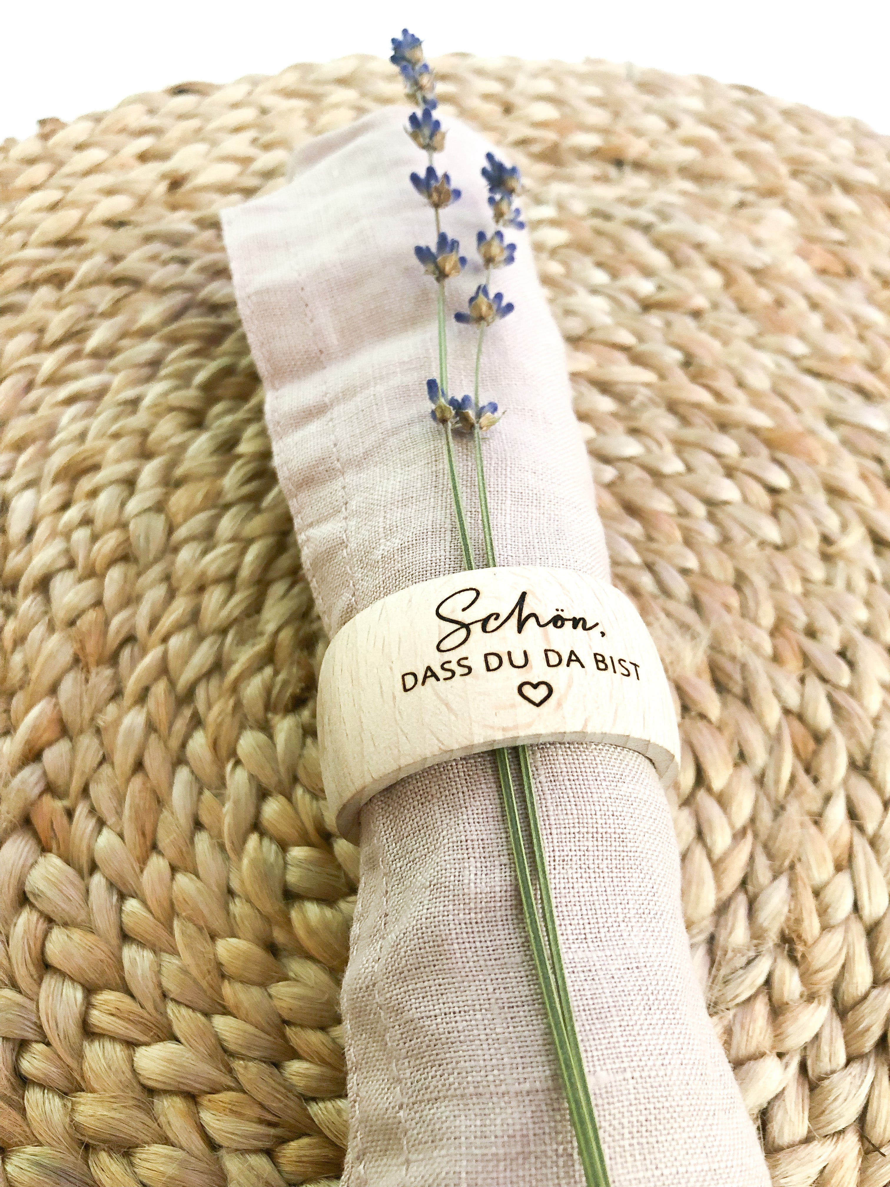 Wooden napkin ring Nice that you're here