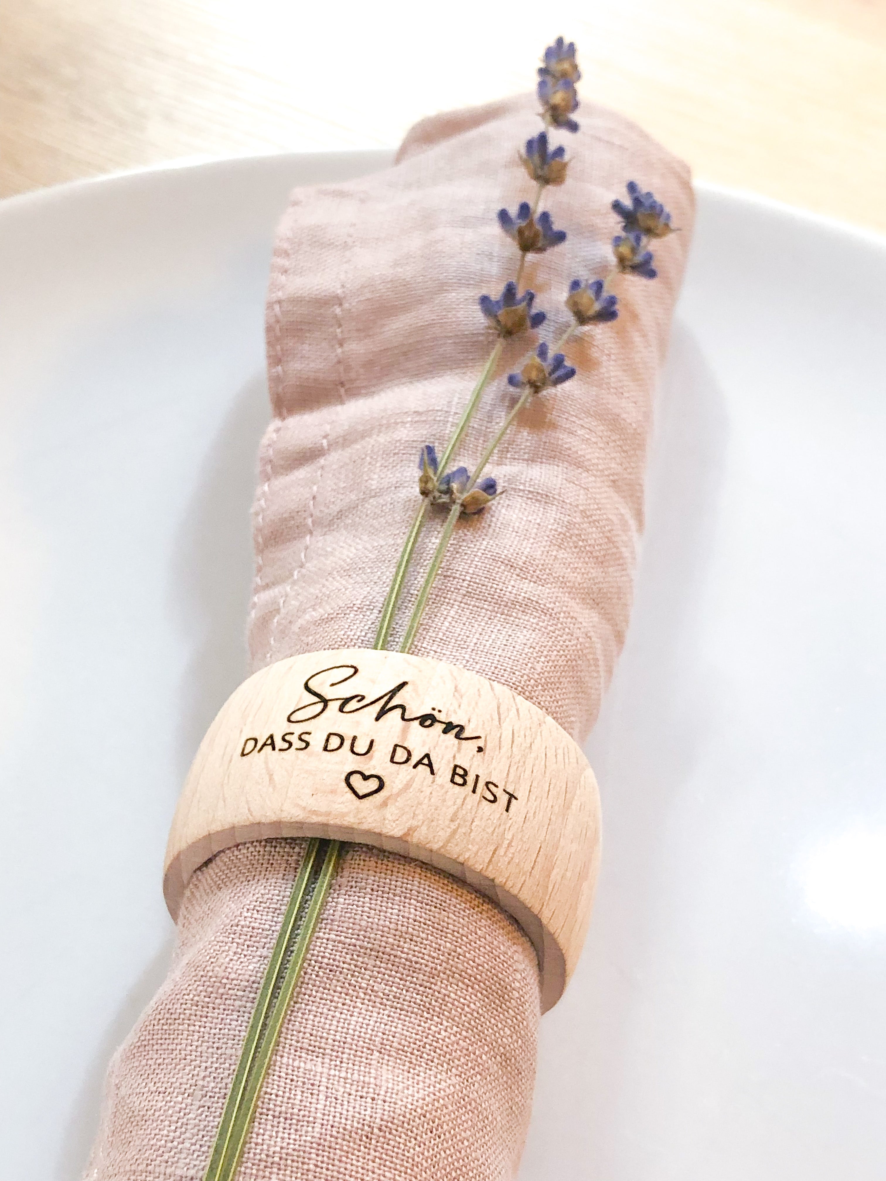 Wooden napkin ring Nice that you're here