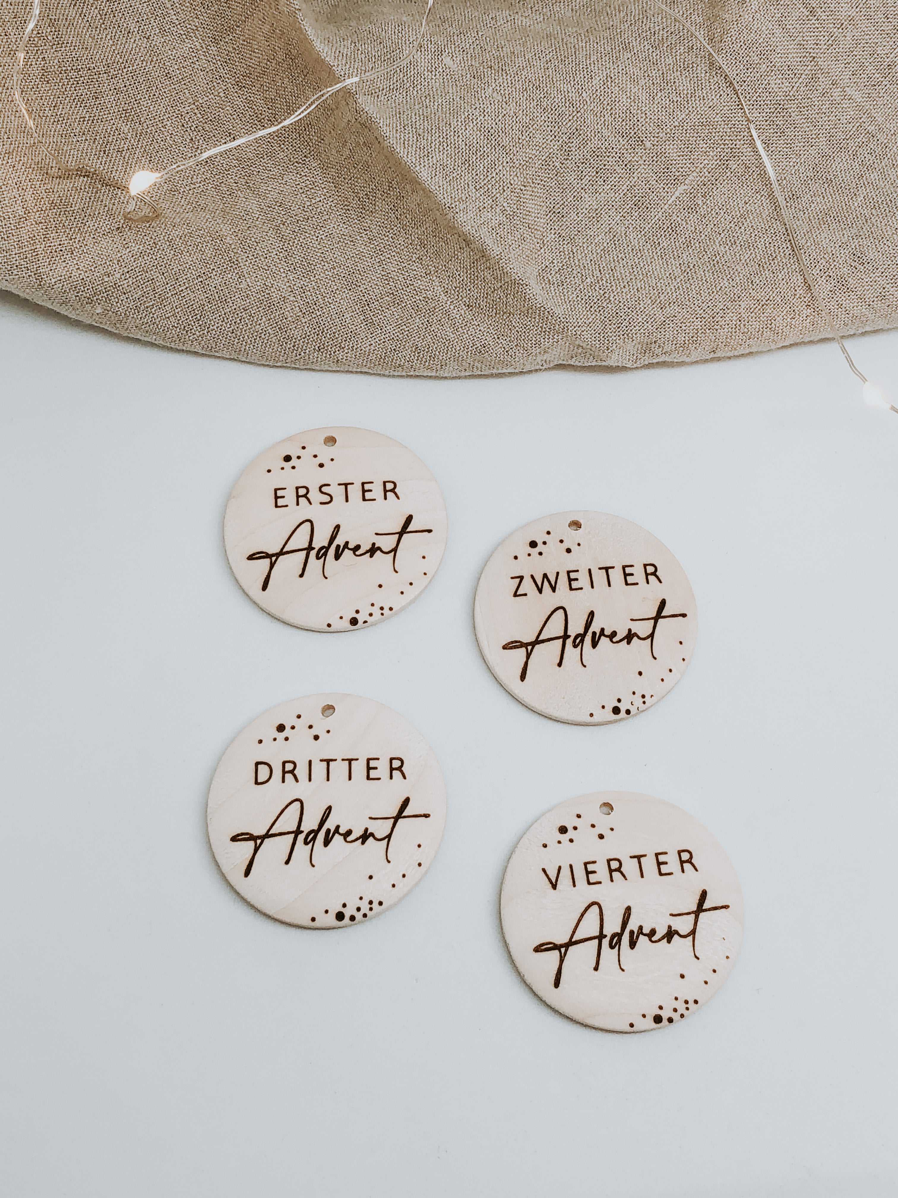 Adventskranz Zahlenset 1.-4. Advent aus Holz