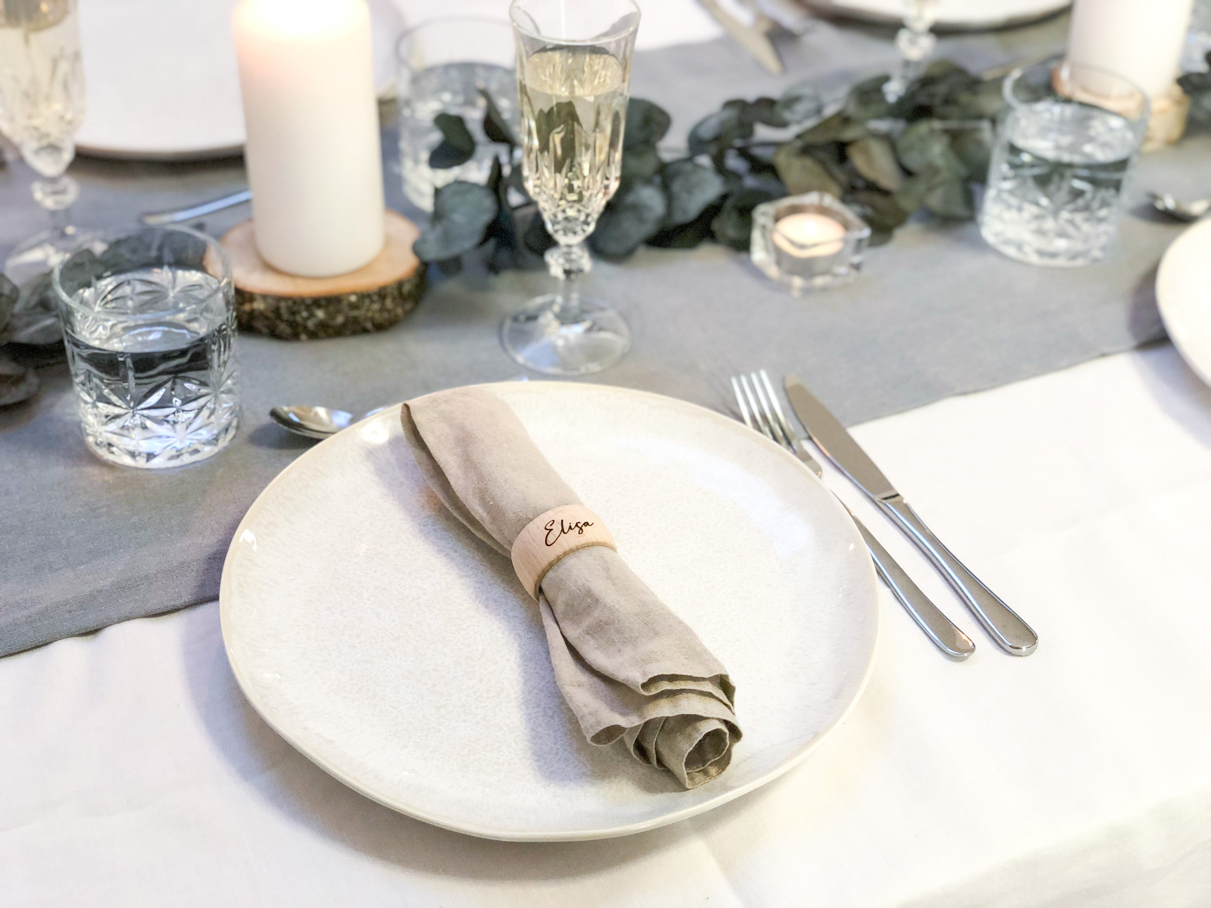 Personalized wooden napkin ring