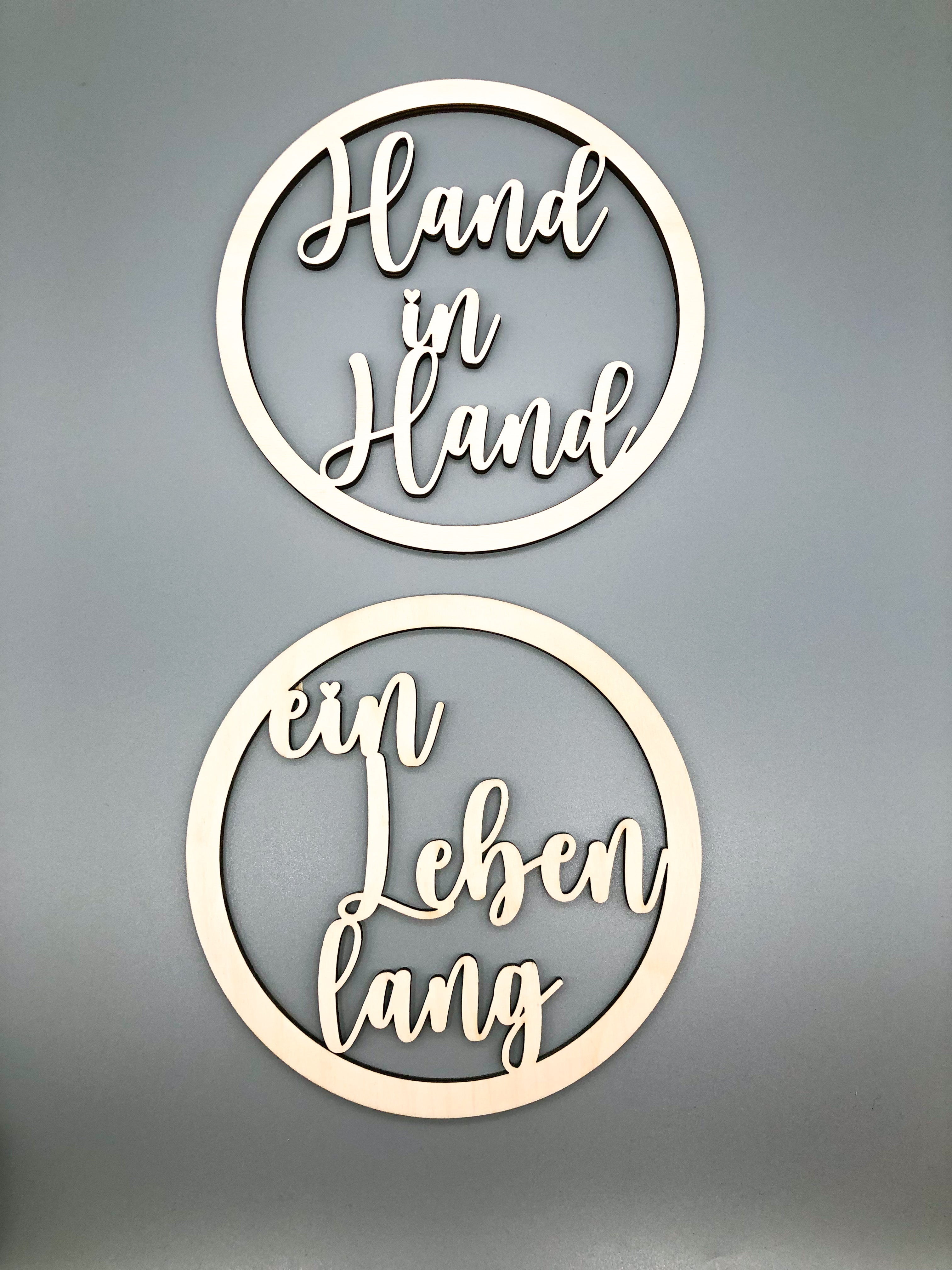 Stuhlkranz Hochzeit Hand in Hand ein Leben lang aus Holz