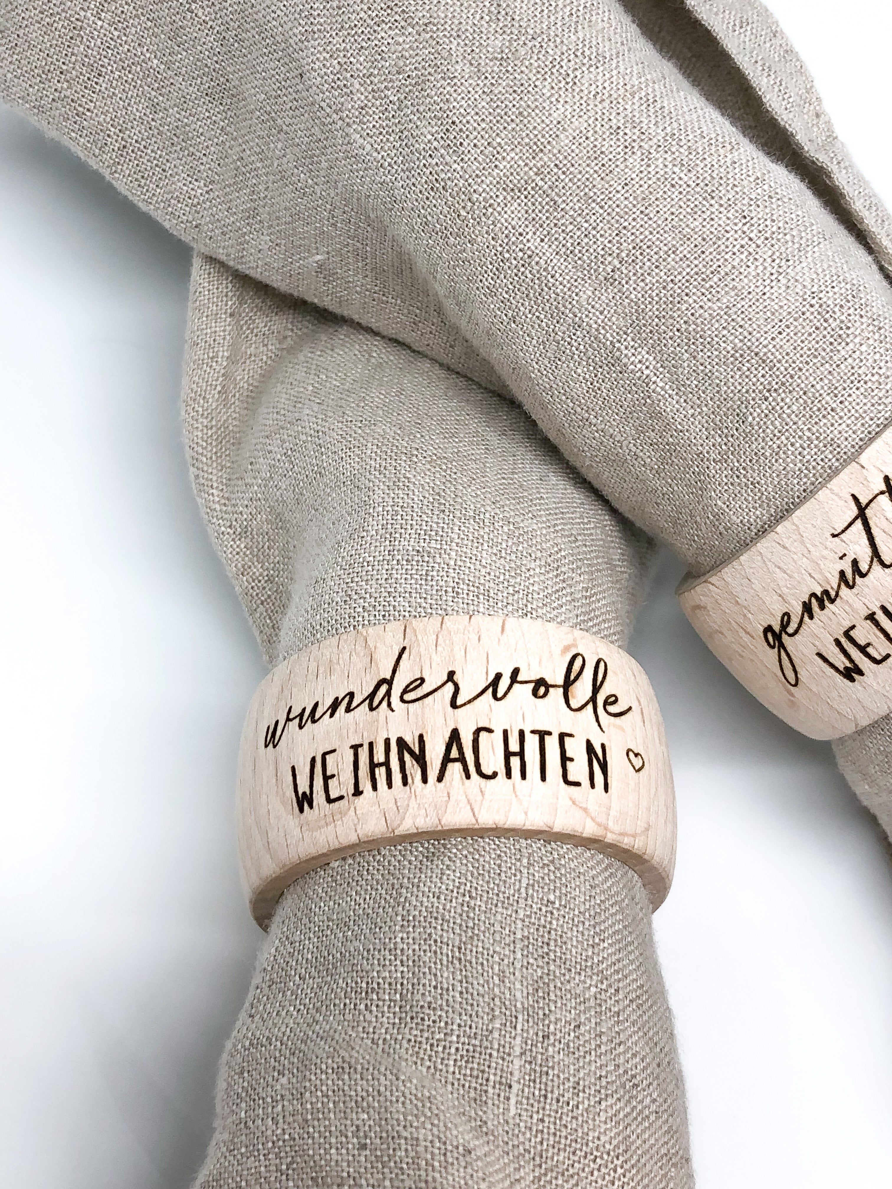 Serviettenring aus Holz wundervolle Weihnachten