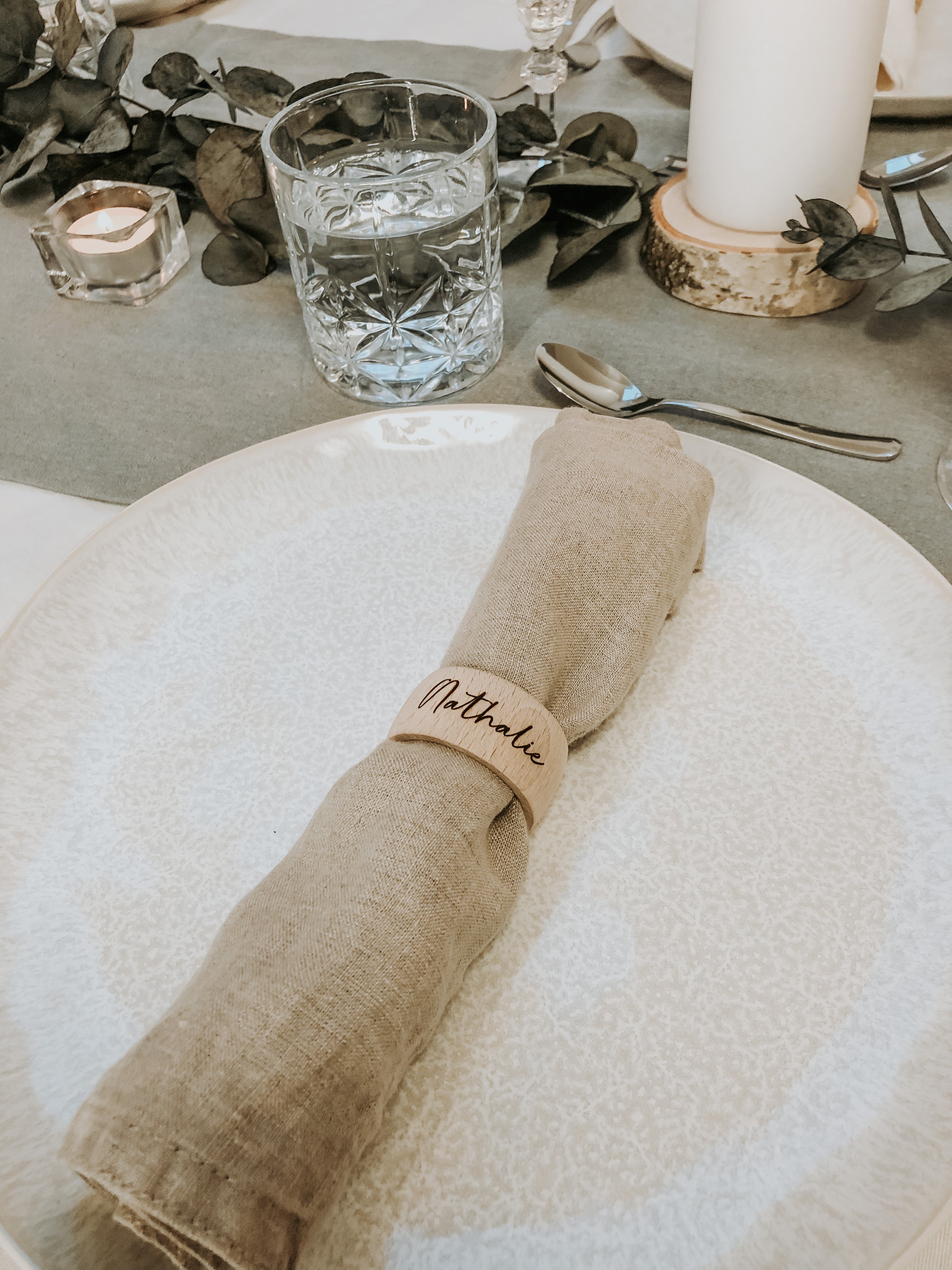 Personalized wooden napkin ring