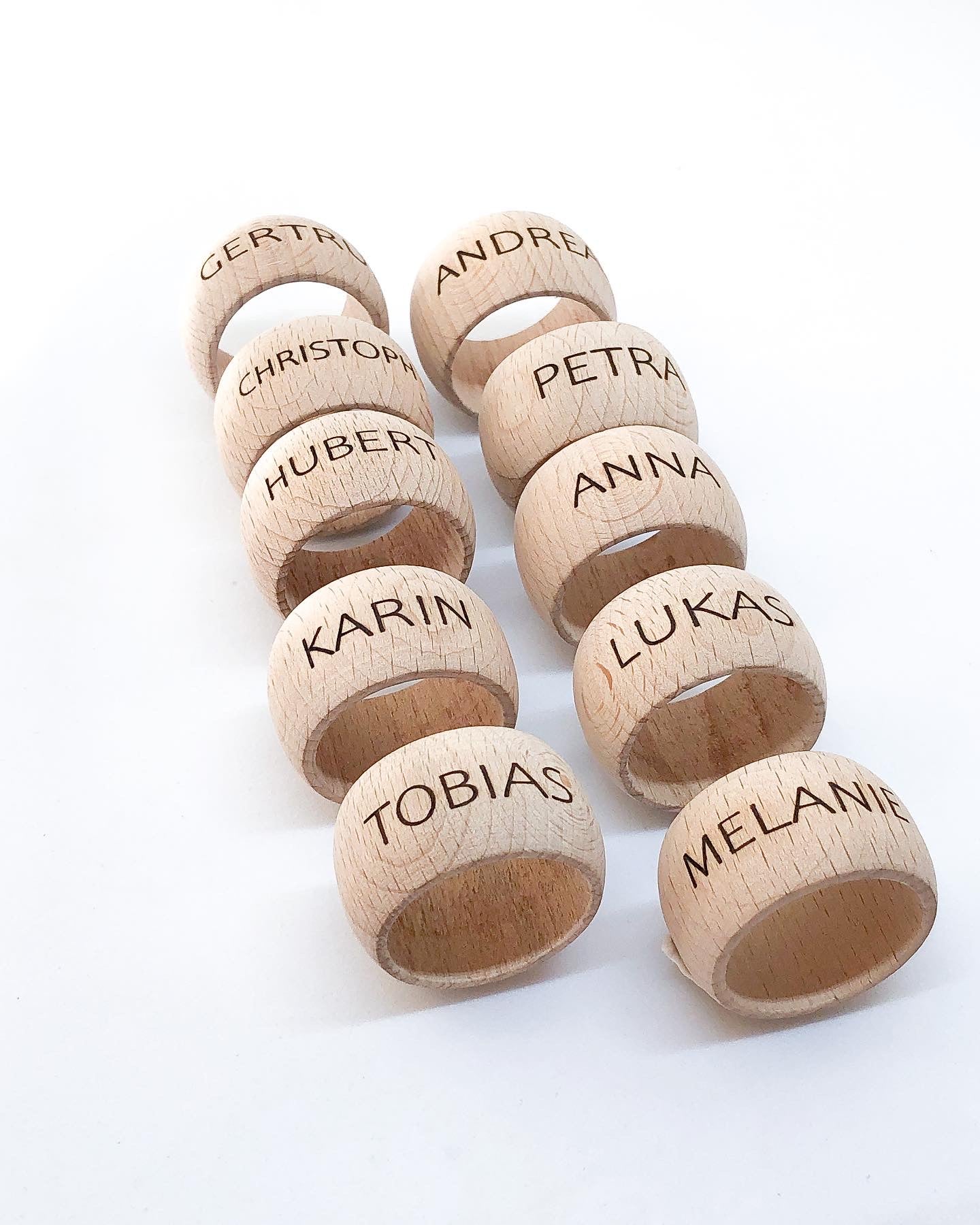 Personalized wooden napkin ring